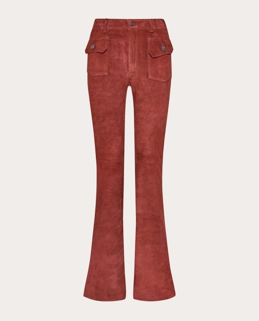 Imagen 0 de Pantalón flare de ante