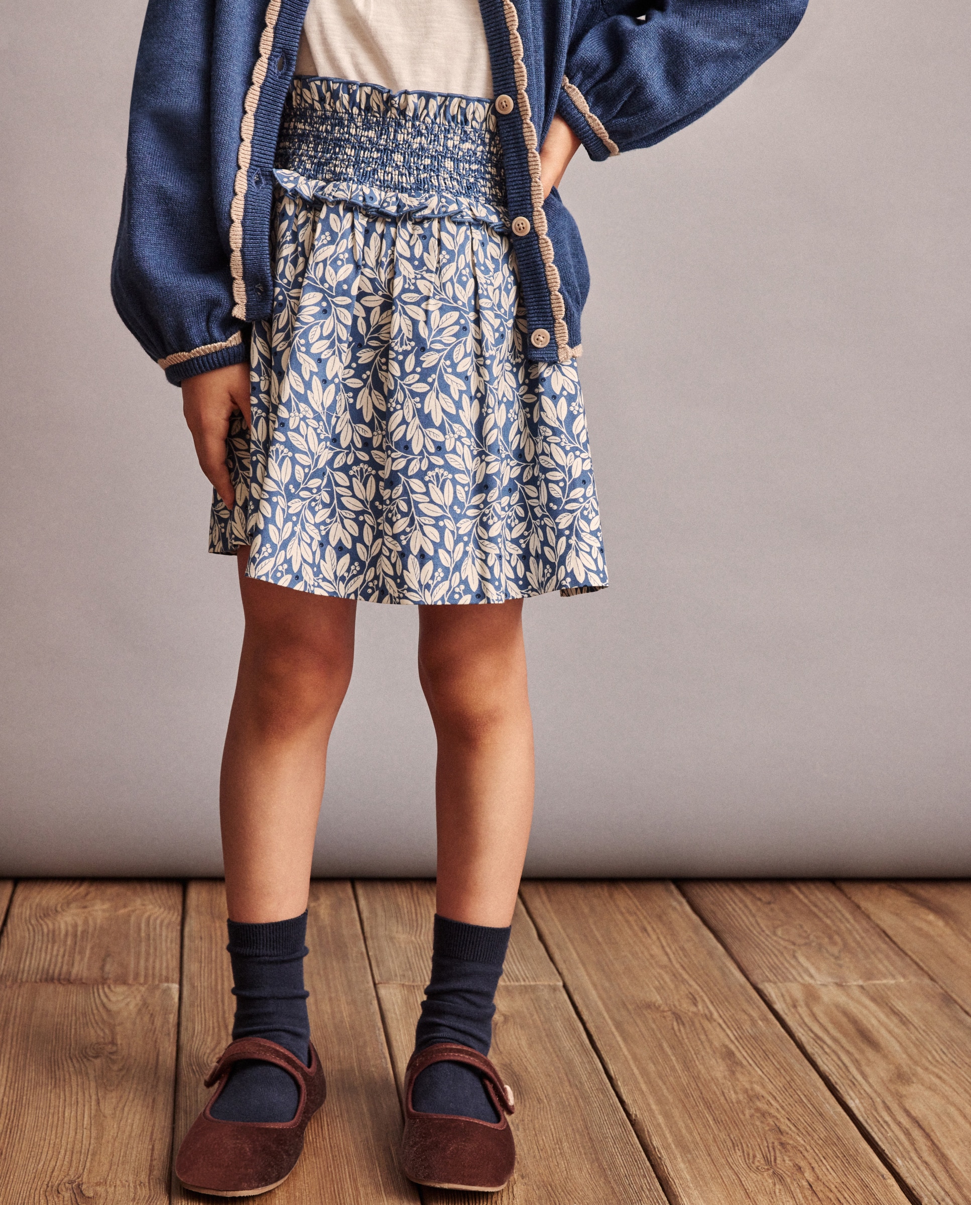 Saia com All Over Print Bicolor Azul-2