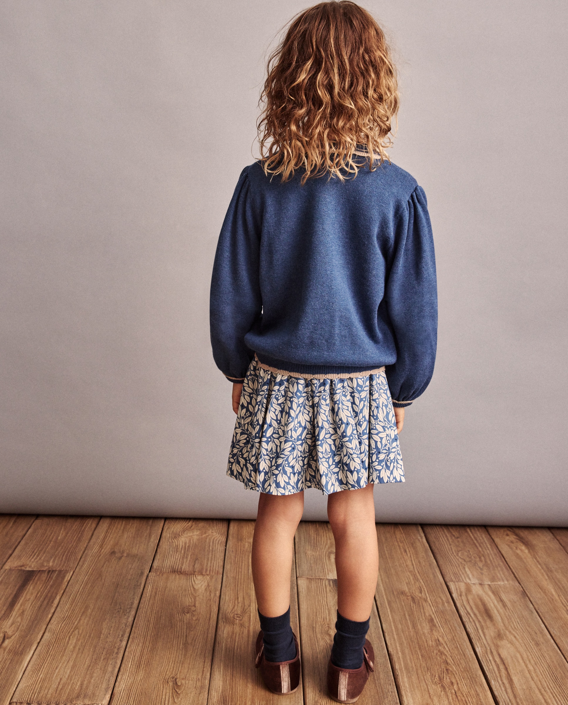 Saia com All Over Print Bicolor Azul-3