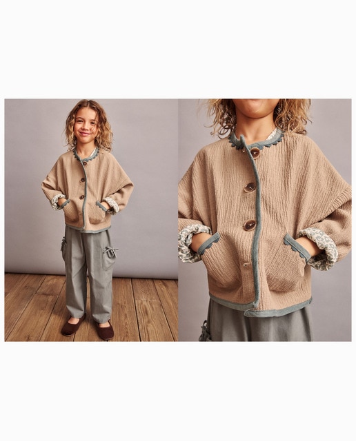 Imagen 0 de Chaqueta de algodón con picunela interior all over print bicolor de niña