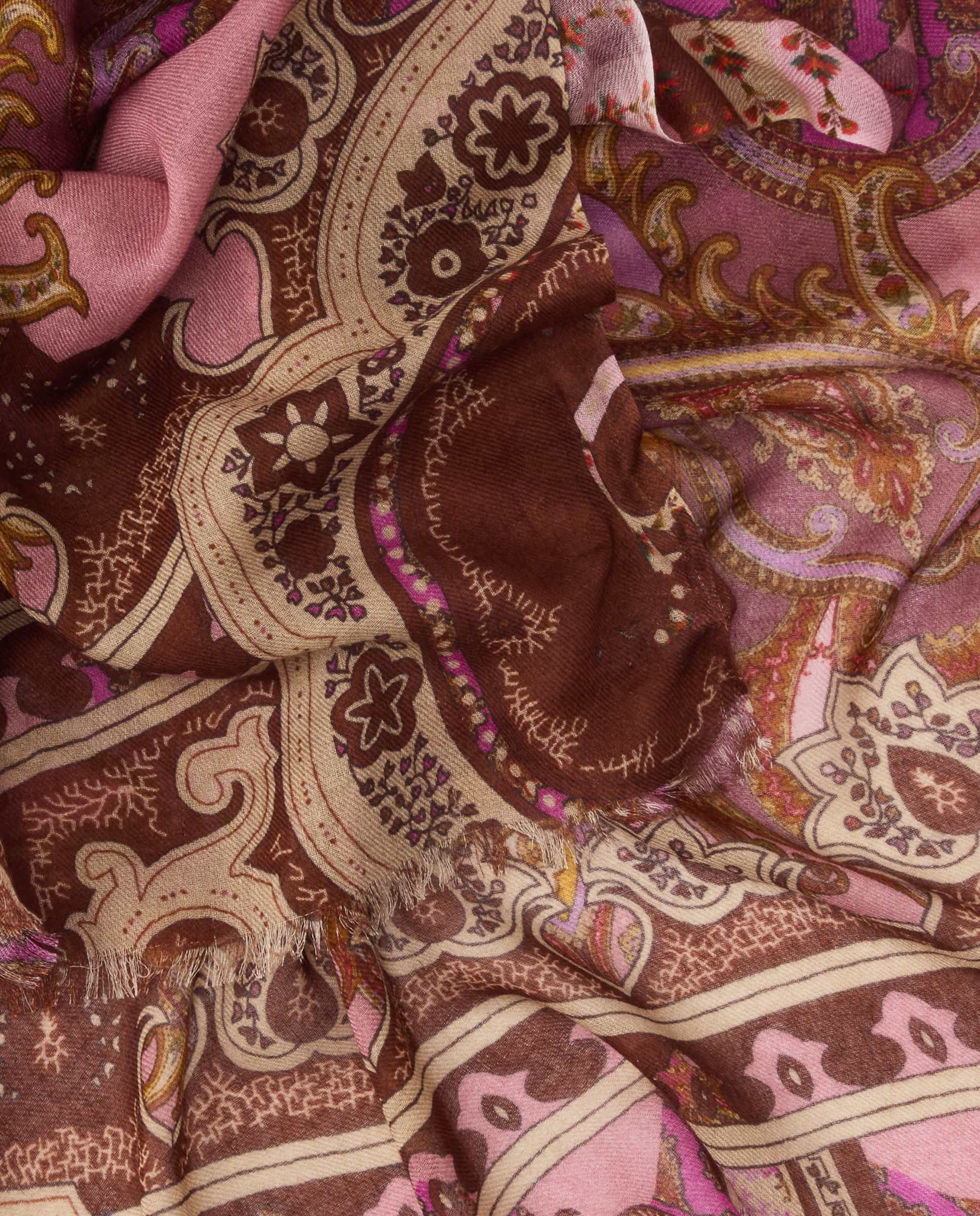 Écharpe de Lã Modal com Estampado Tipo Gravata 200 Rosa-4