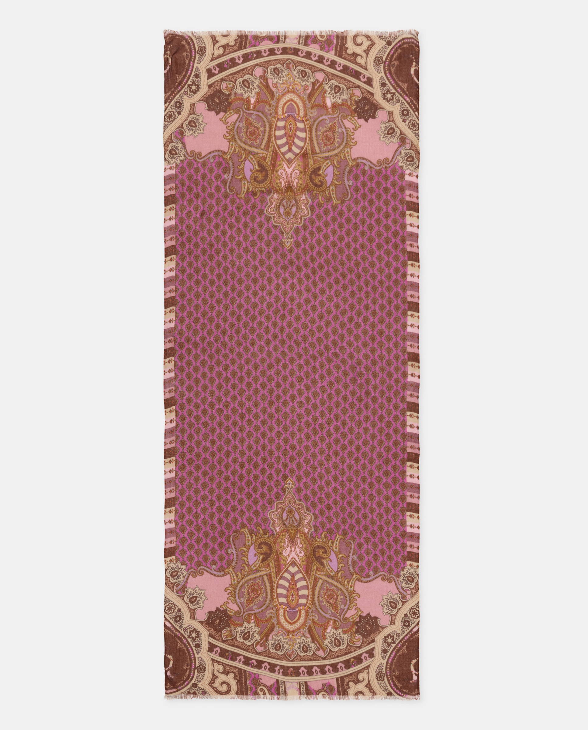 Écharpe de Lã Modal com Estampado Tipo Gravata 200 Rosa-3