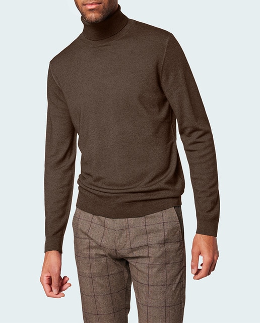 Imagen 0 de Jersey de hombre de cuello alto en fina lana merino