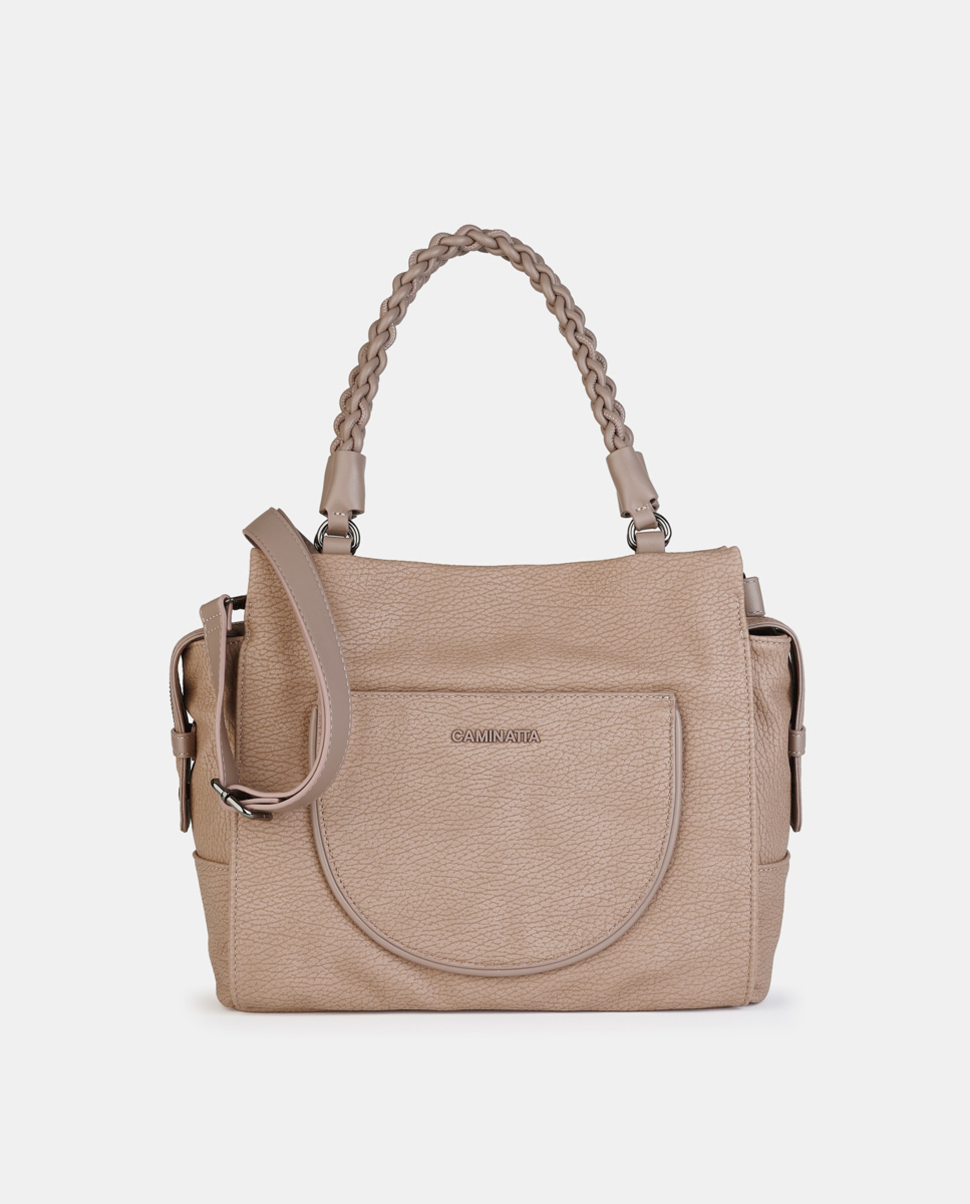 Mala Shopper com Fecho de Correr Nude-1