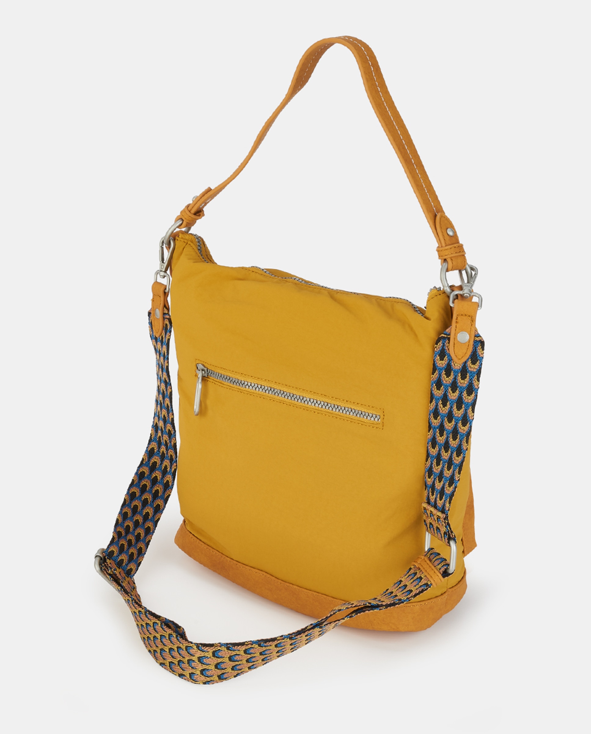 Mala Hobo com Fecho de Correr Mostarda-2
