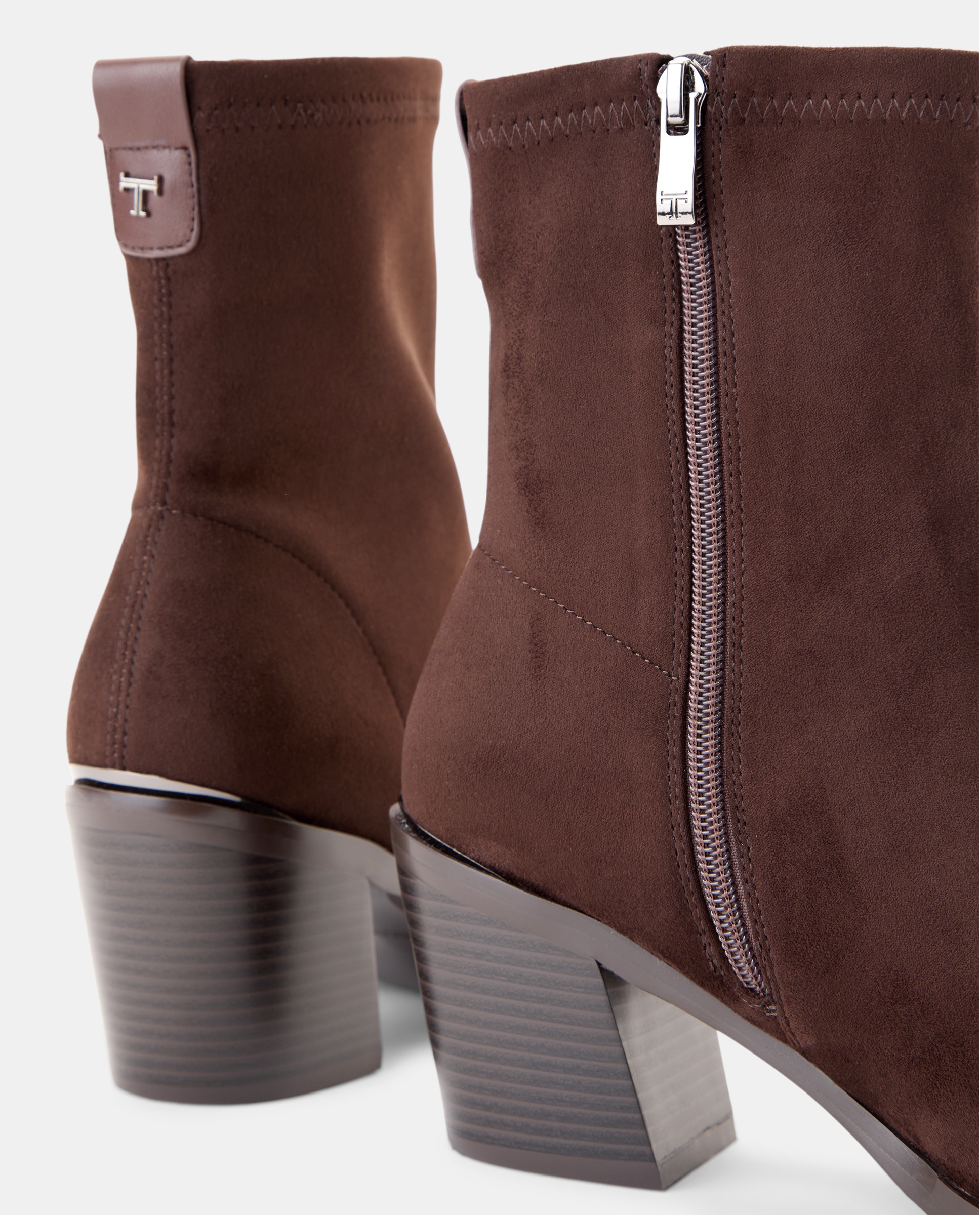 Botins de Salto com Elástico Bordeaux-4