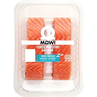 salmón noruego corte Maestro descamado y sin espinas 2 unidades bandeja 230 g - Mowi