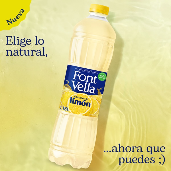 Limonade natürliches Mineralwasser mit Zitronensaft Flasche 1,15 l
