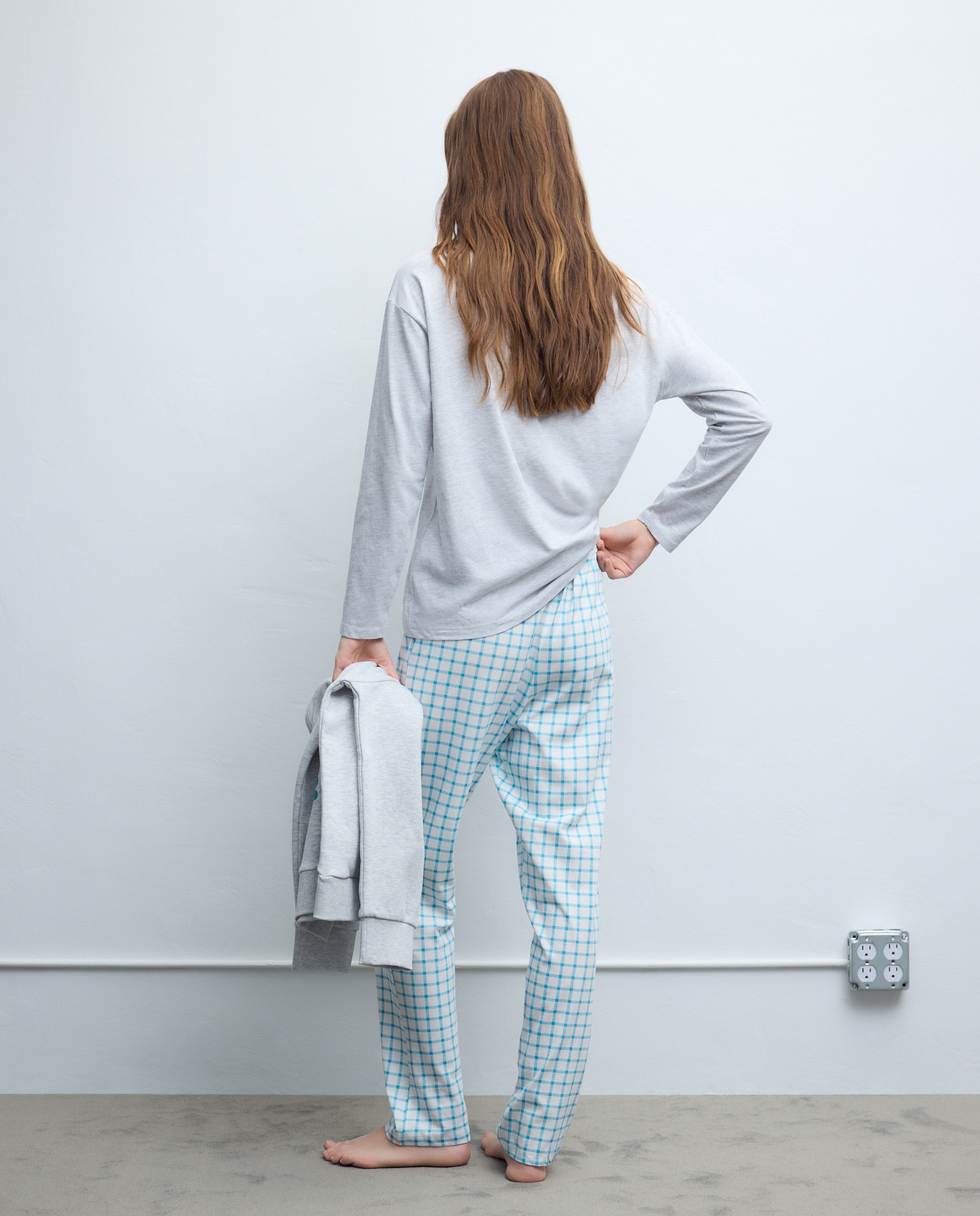 Calças de Pijama com Estampado Verde-3