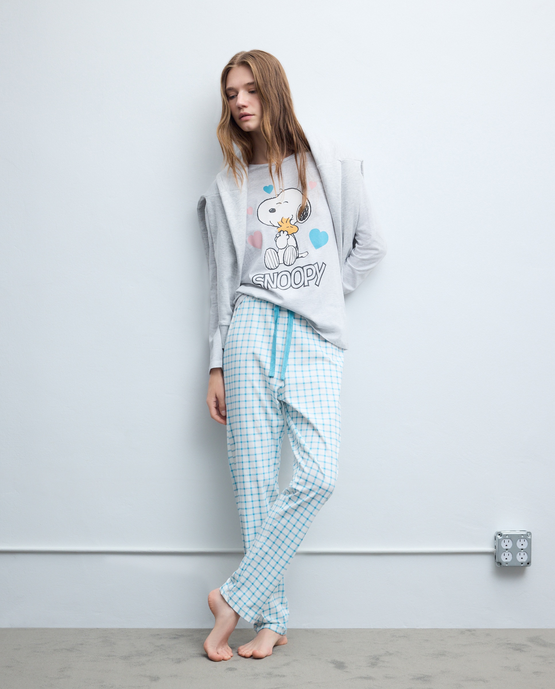 Calças de Pijama com Estampado Verde-1