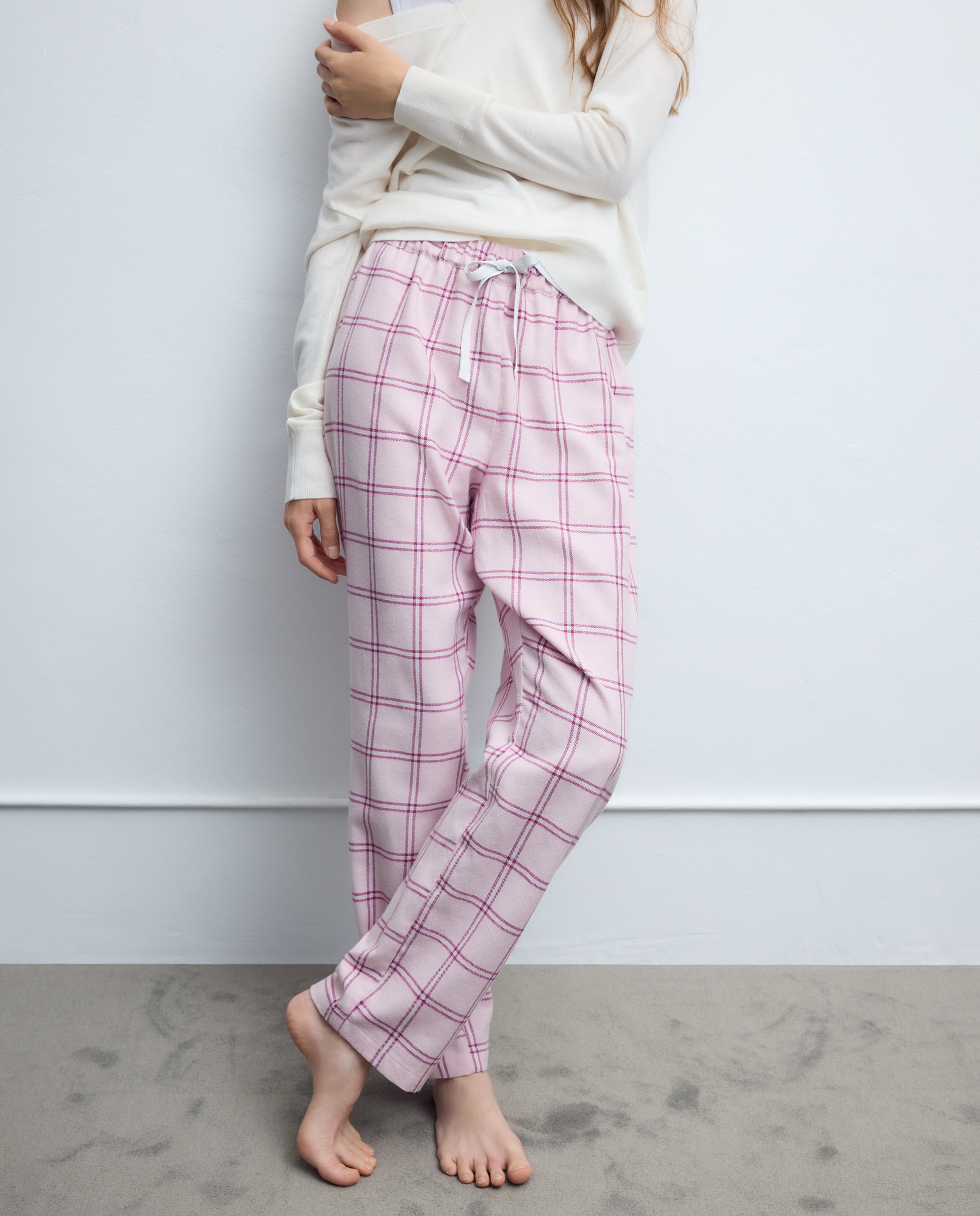 Calças de Pijama com Estampado 220 Rosa Pálido-3