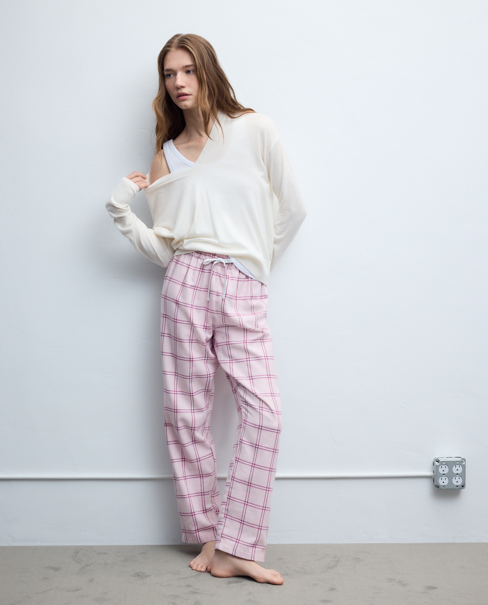 Calças de Pijama com Estampado 220 Rosa Pálido-1