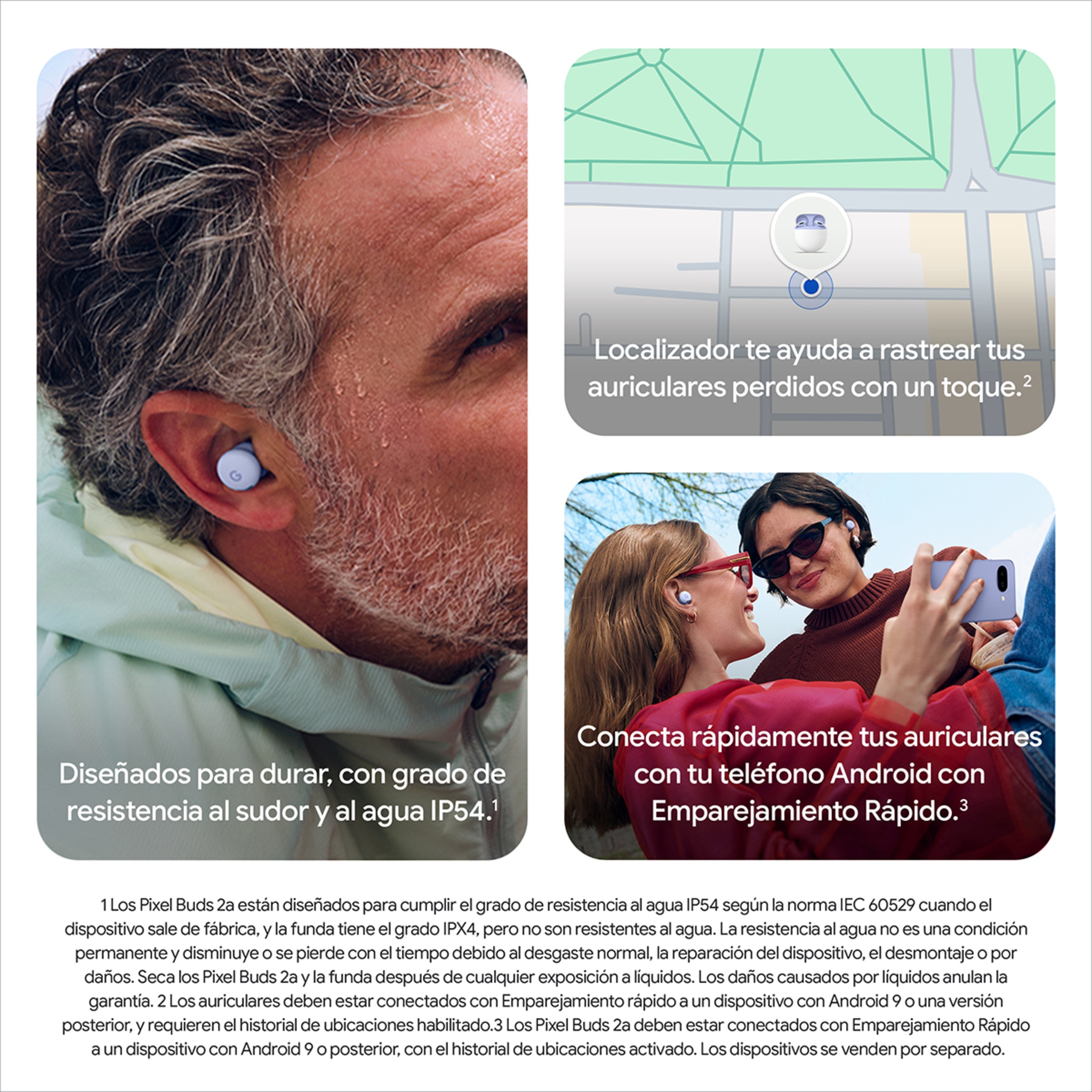 Auriculares True Wireless Google Pixel Pro 2a con cancelación de ruido activa Iris-9