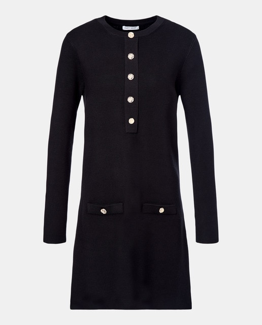 Imagem 0 de Vestido de Malha Evasé com Botões