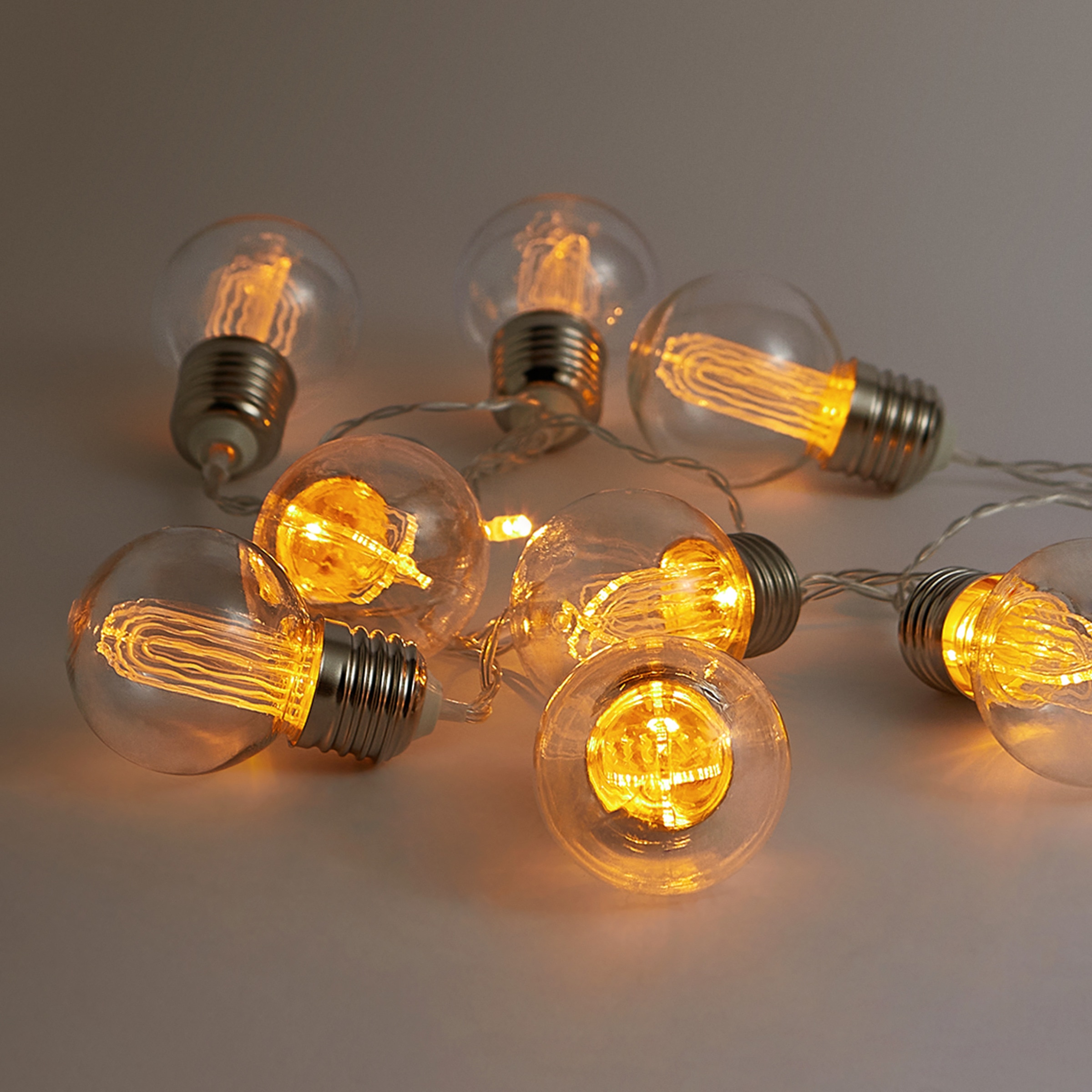 Grinalda Solar de 10 Luzes LED Edison Transparente-2