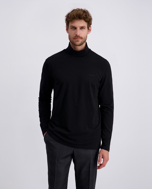 Imagem 0 de Camisola de Gola Dobrada com Manga Comprida - Preto