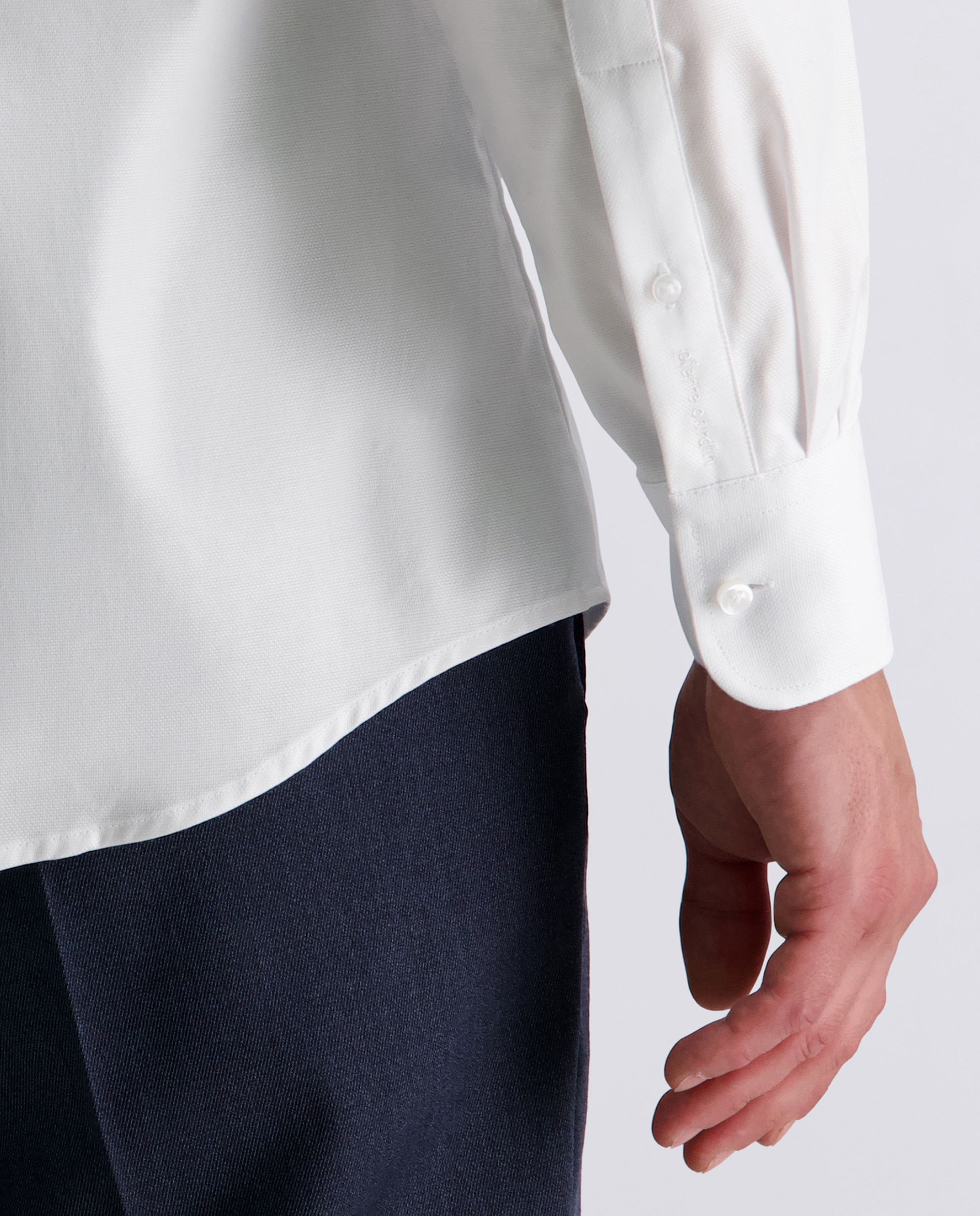 Camisa Clássica Modern Fit com Estampado às Riscas - Azul Azul-marinho-5
