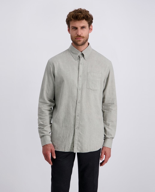 Imagem 0 de Camisa Casual Chambré Modern Fit com Manga Comprida e Bolso - Cinzento