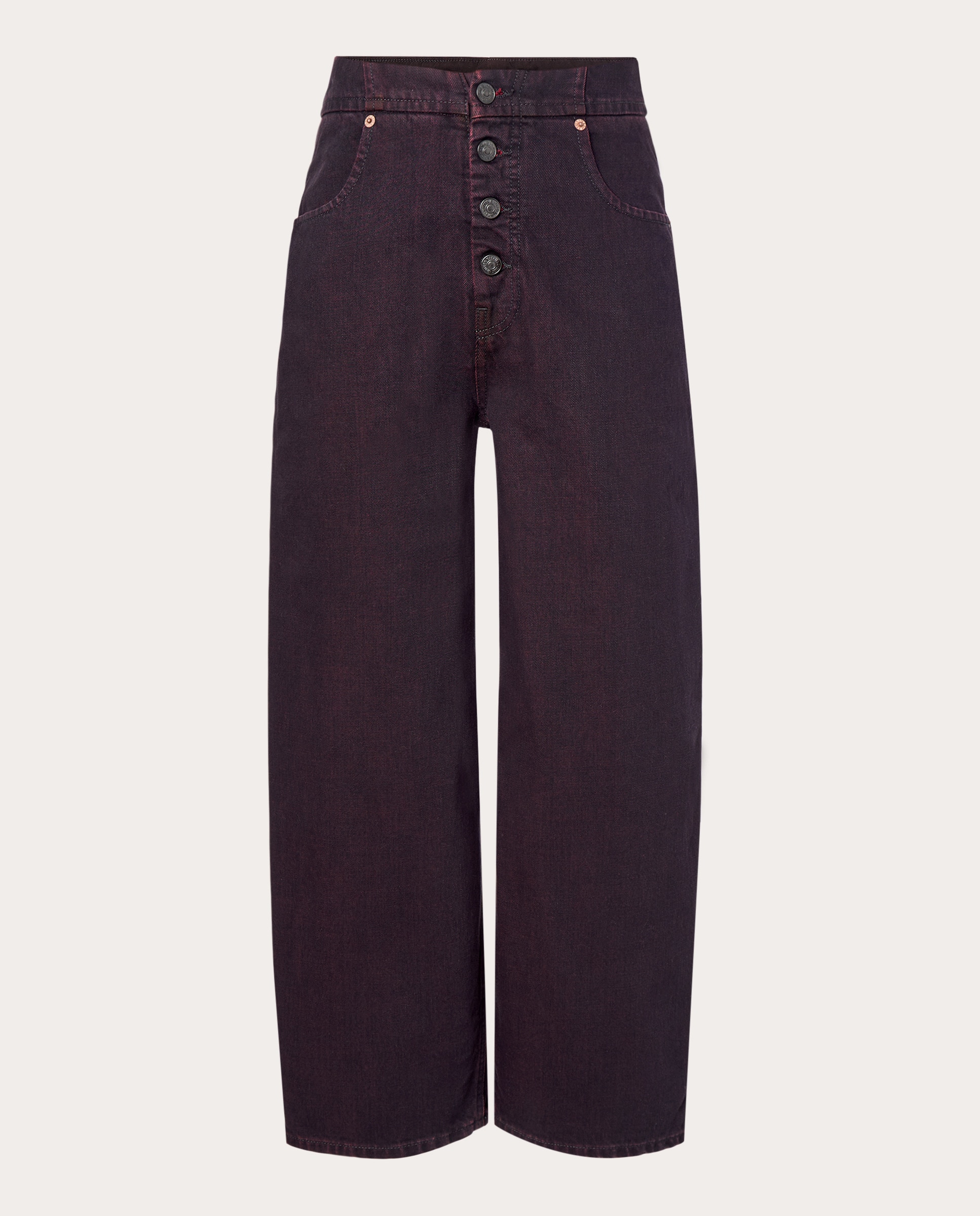 Pantalón recto de algodón Negro-1