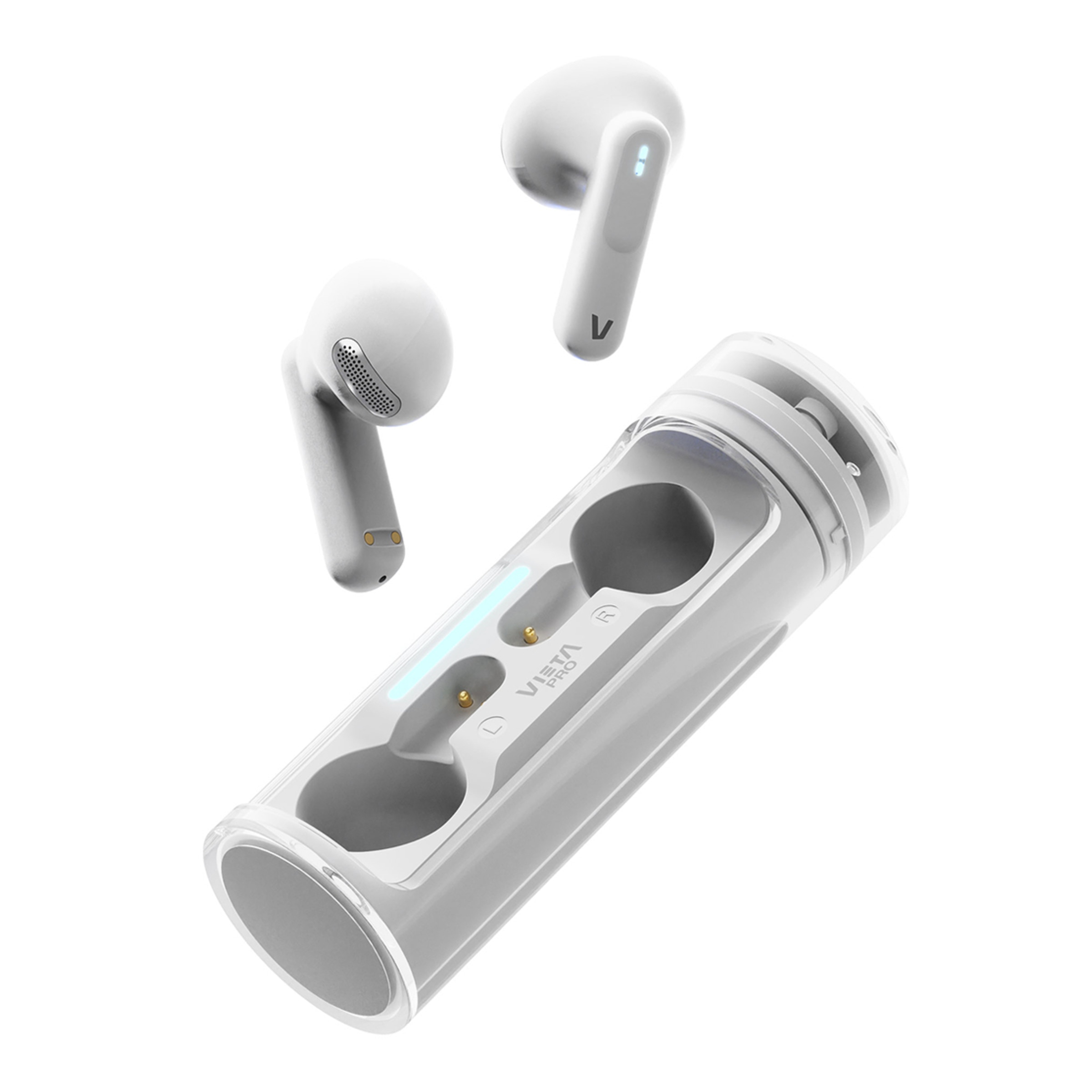 Auriculares de botón Vieta Pro Capsule, Bluetooth, hasta 19 horas de batería, micrófono HD Blanco-2