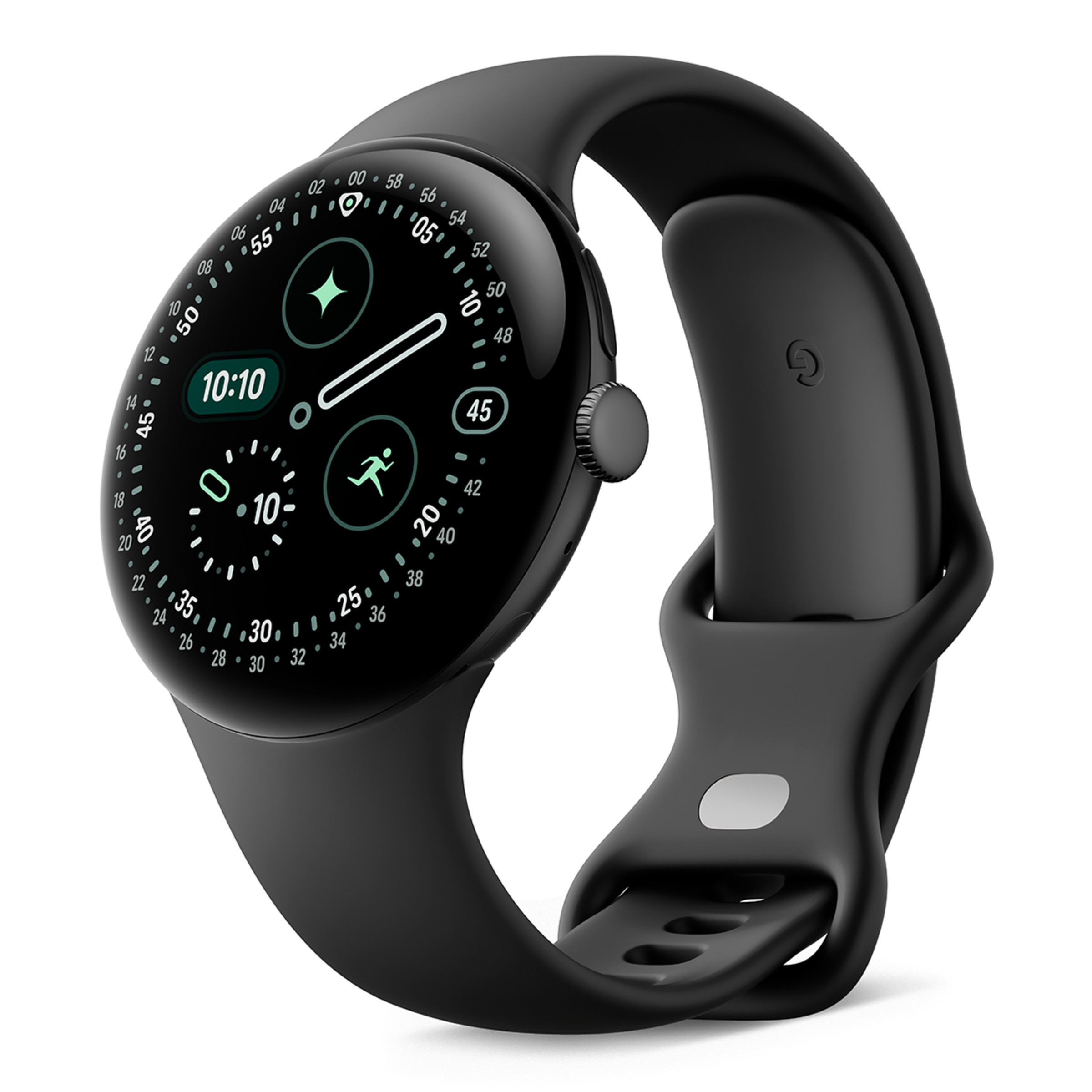 Google Pixel Watch 4 45mm, Caja de aluminio color negro mate y correa deportiva en Obsidiana, Wi-Fi Smartwatch Negro-3