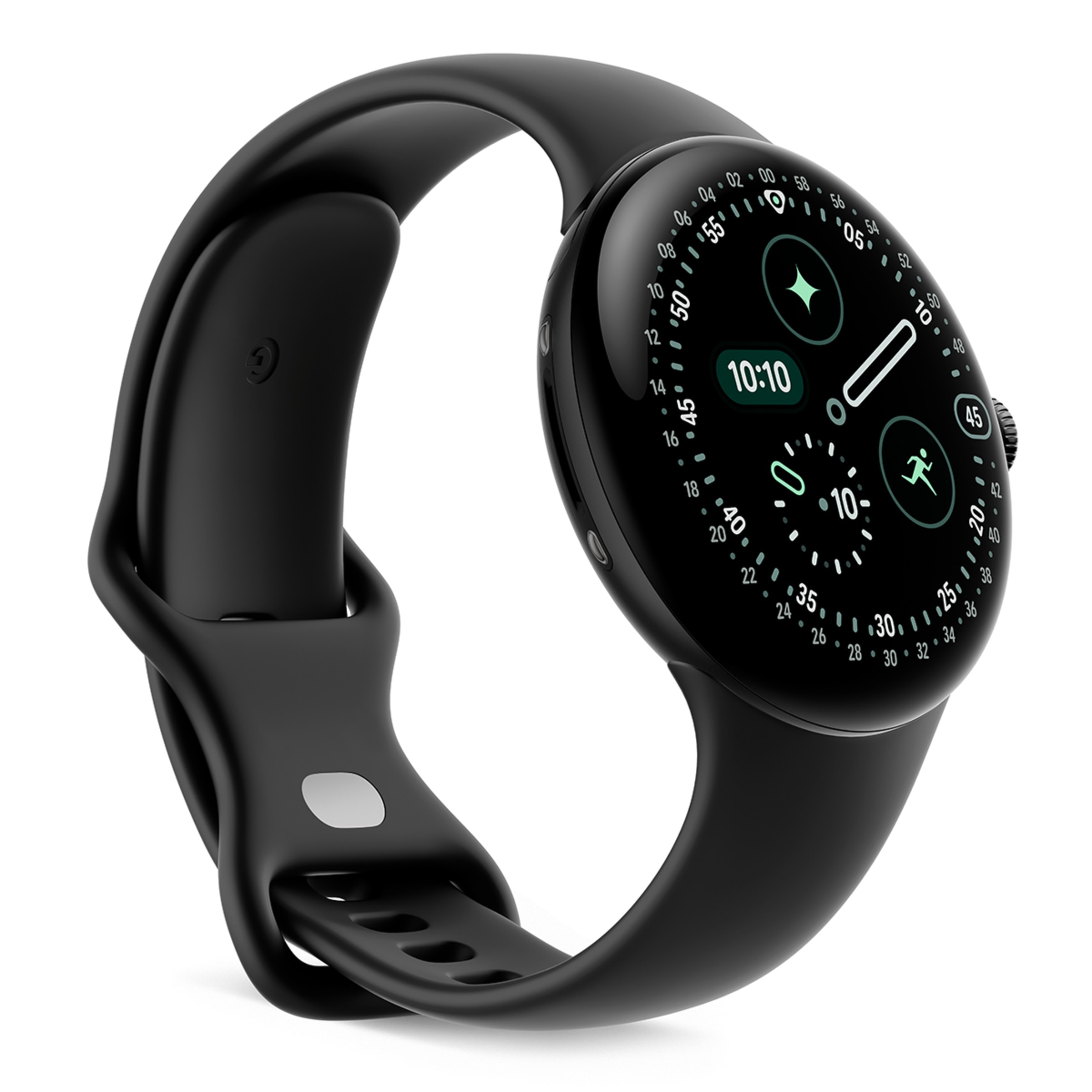 Google Pixel Watch 4 45mm, Caja de aluminio color negro mate y correa deportiva en Obsidiana, Wi-Fi Smartwatch Negro-1