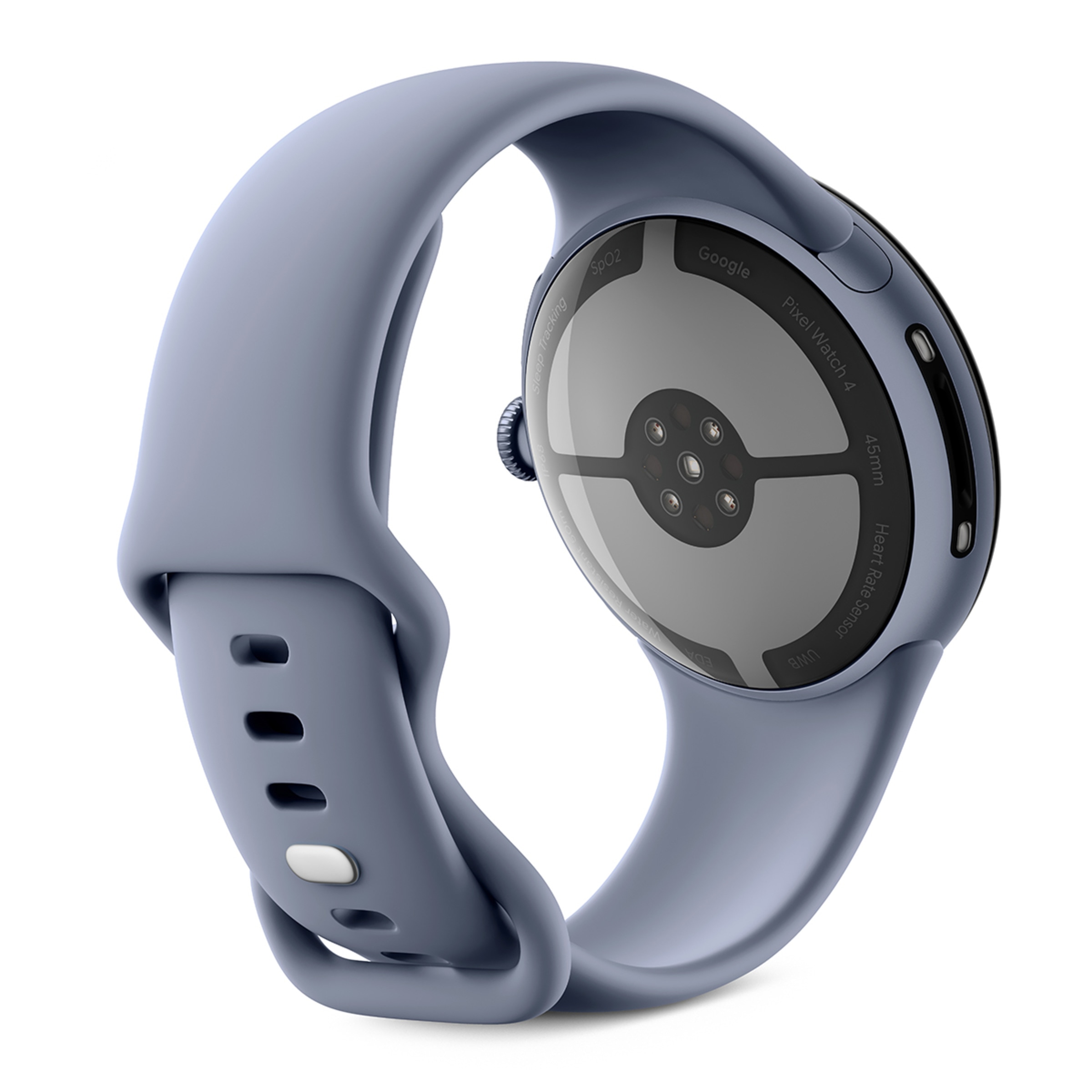 Google Pixel Watch 4 45mm, Caja de aluminio color plata pulida y correa deportiva en piedra lunar, Wi-Fi Smartwatch Sterling-4