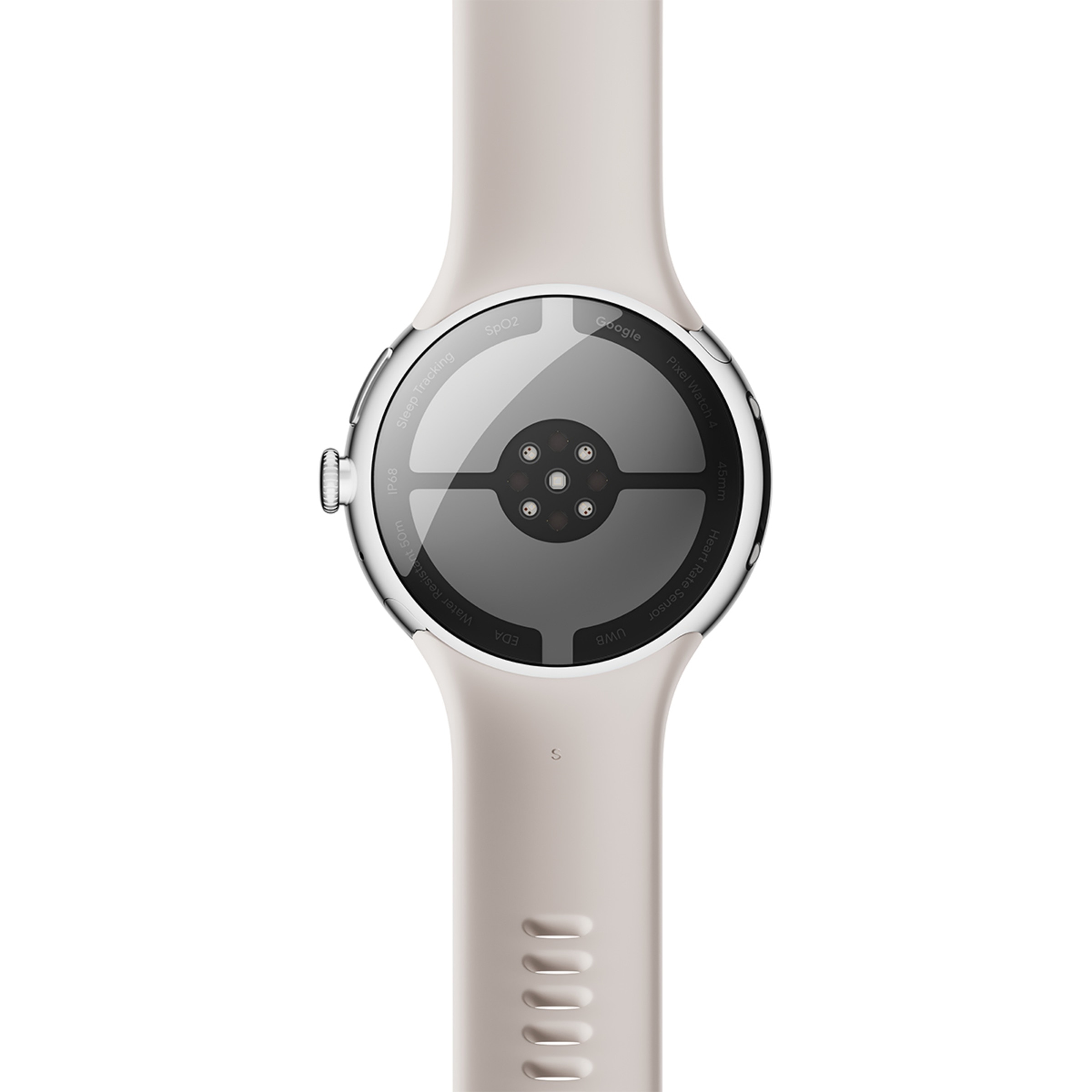 Google Pixel Watch 4 45mm, Caja de aluminio color plata pulida y correa deportiva en Porcelana, Wi-Fi Smartwatch Plata-7