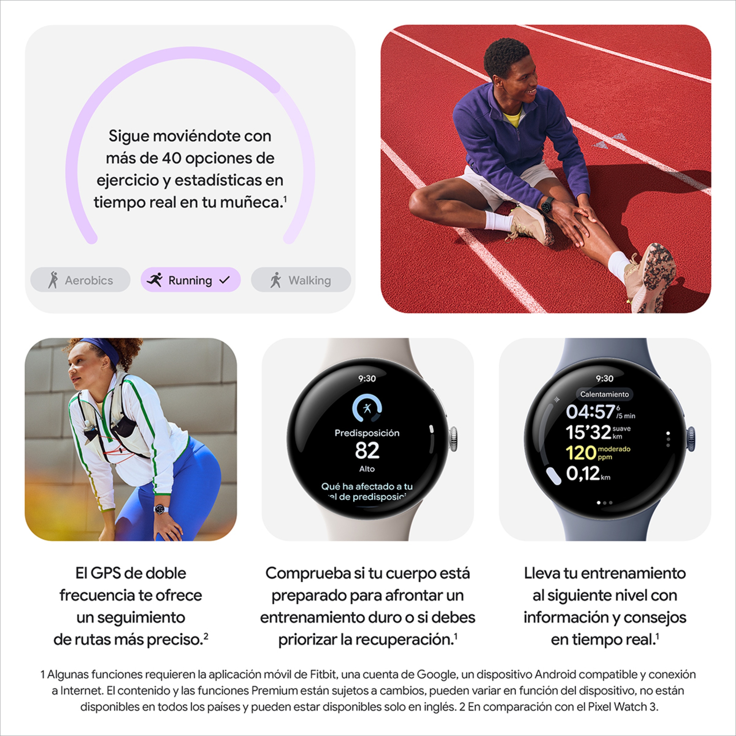 Google Pixel Watch 4 41mm, Caja de aluminio color negro mate y correa deportiva en Obsidiana, Wi-Fi Smartwatch Negro-12