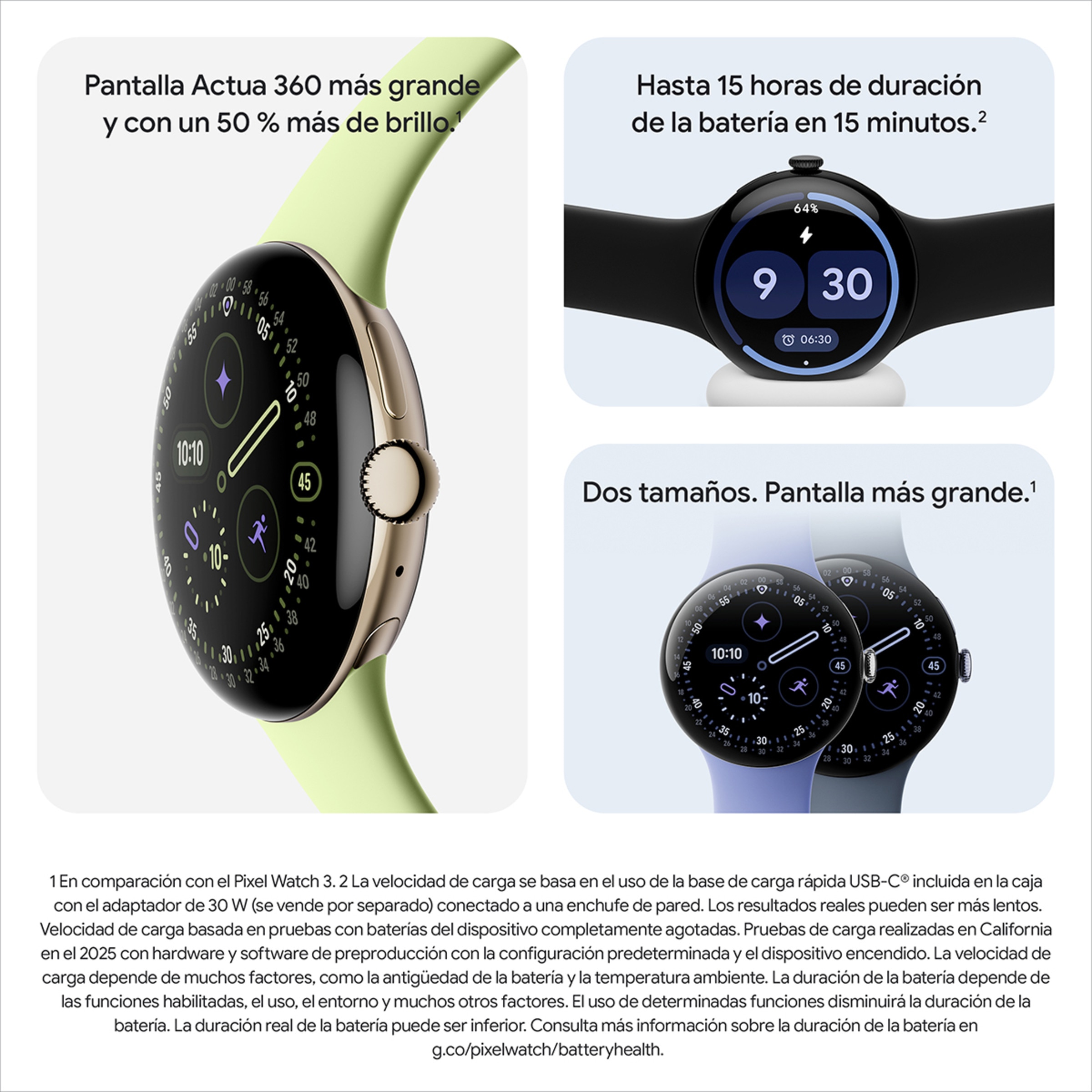 Google Pixel Watch 4 41mm, Caja de aluminio color negro mate y correa deportiva en Obsidiana, Wi-Fi Smartwatch Negro-11