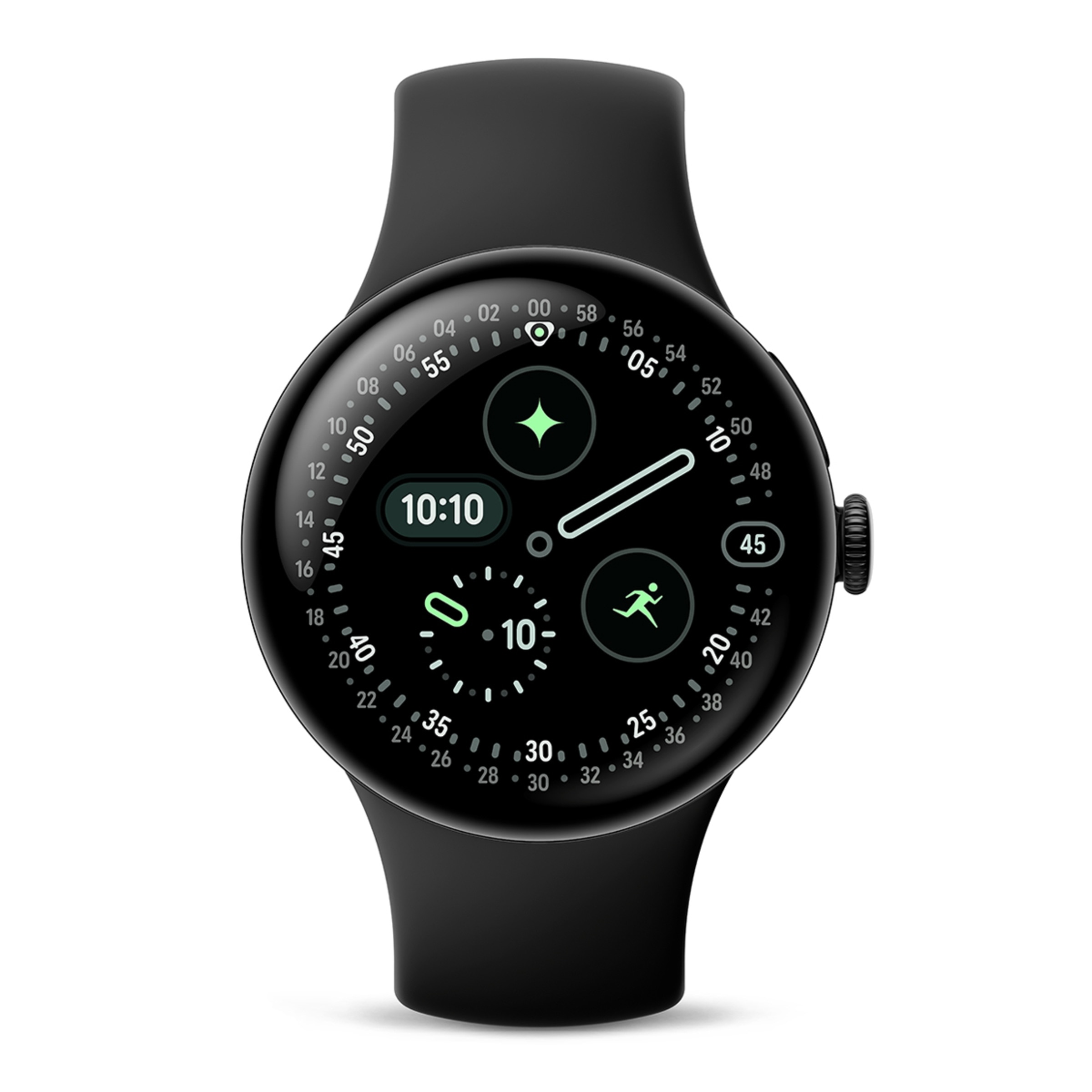 Google Pixel Watch 4 41mm, Caja de aluminio color negro mate y correa deportiva en Obsidiana, Wi-Fi Smartwatch Negro-2