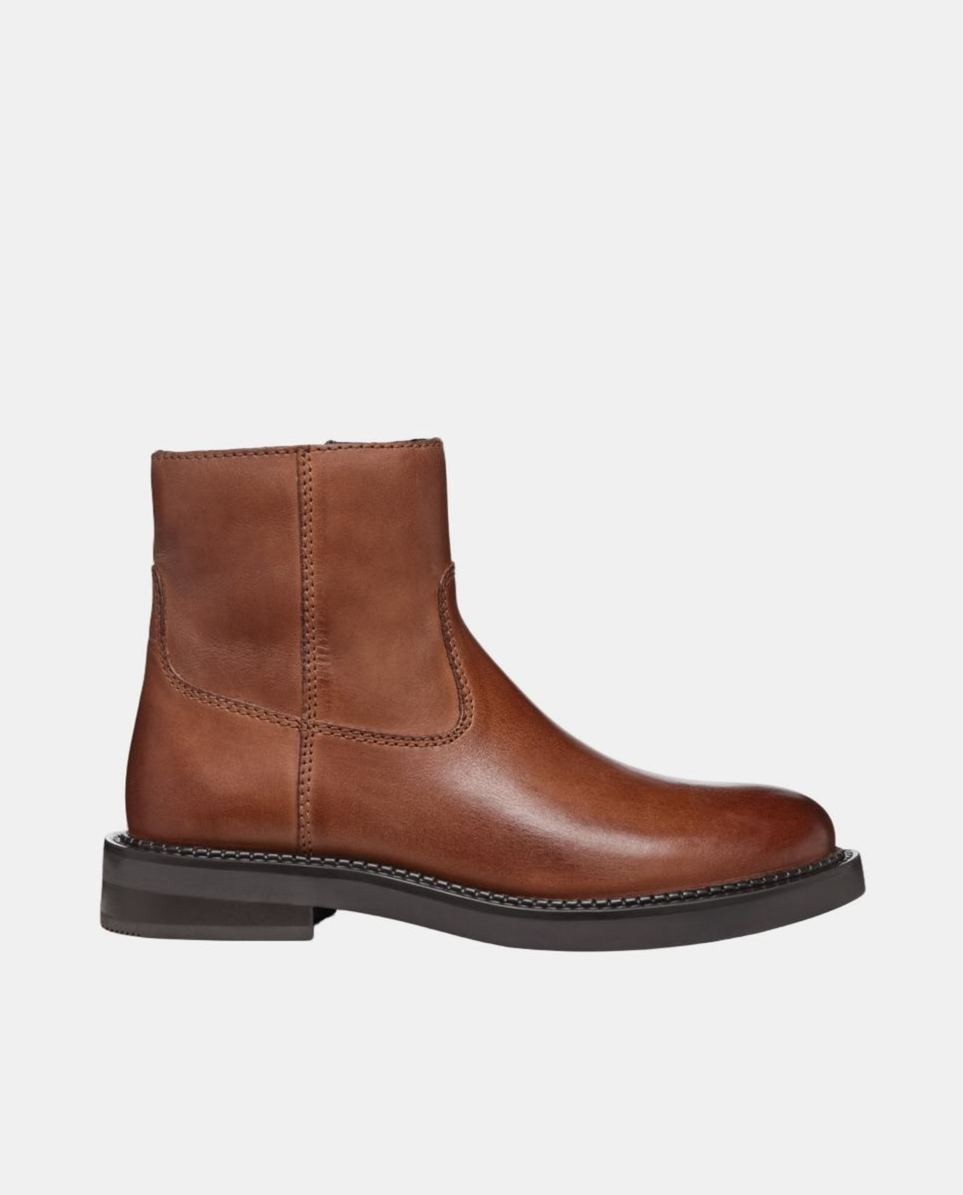 Botins Transpiráveis com Salto Baixo Couro-1