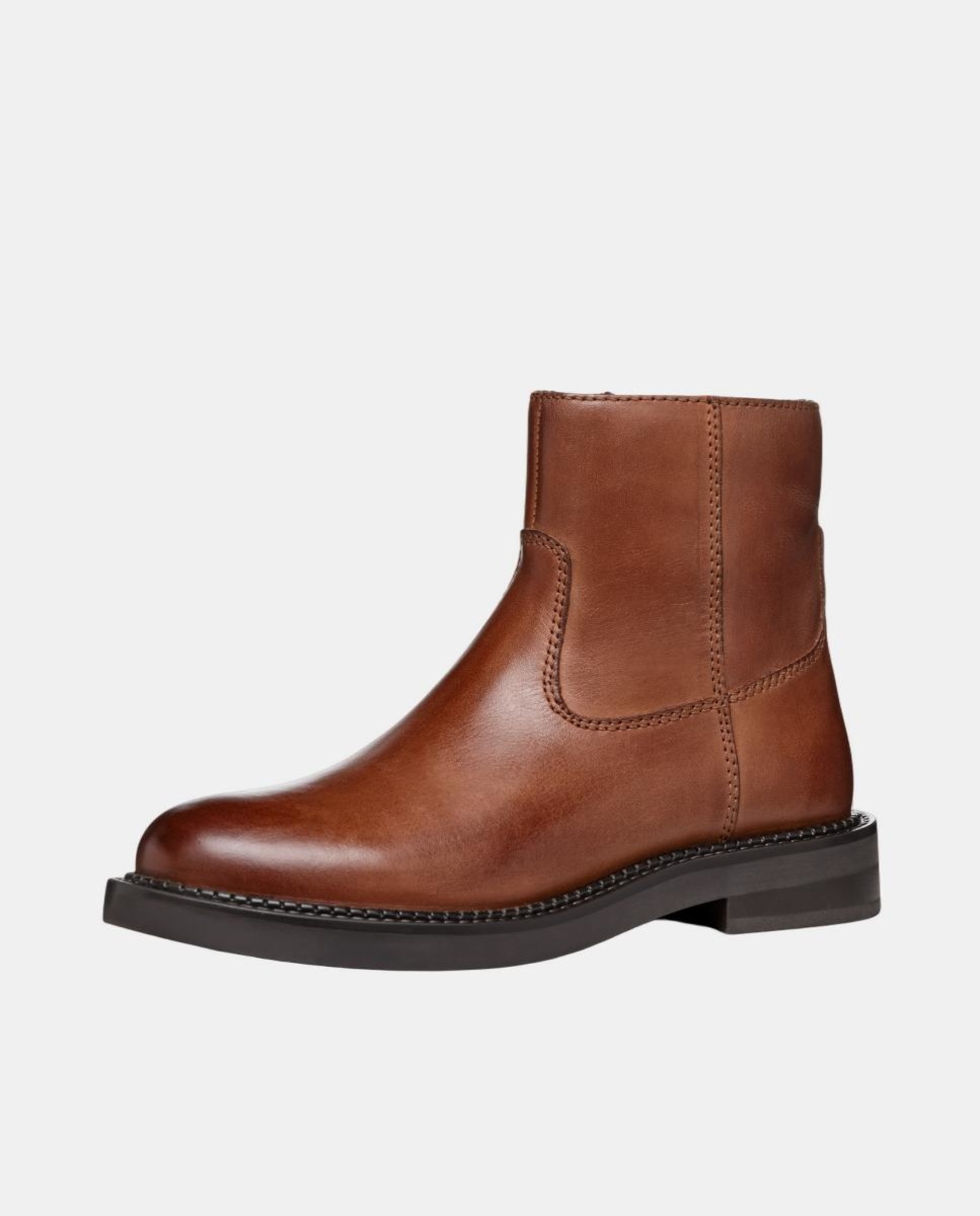 Botins Transpiráveis com Salto Baixo Couro-8