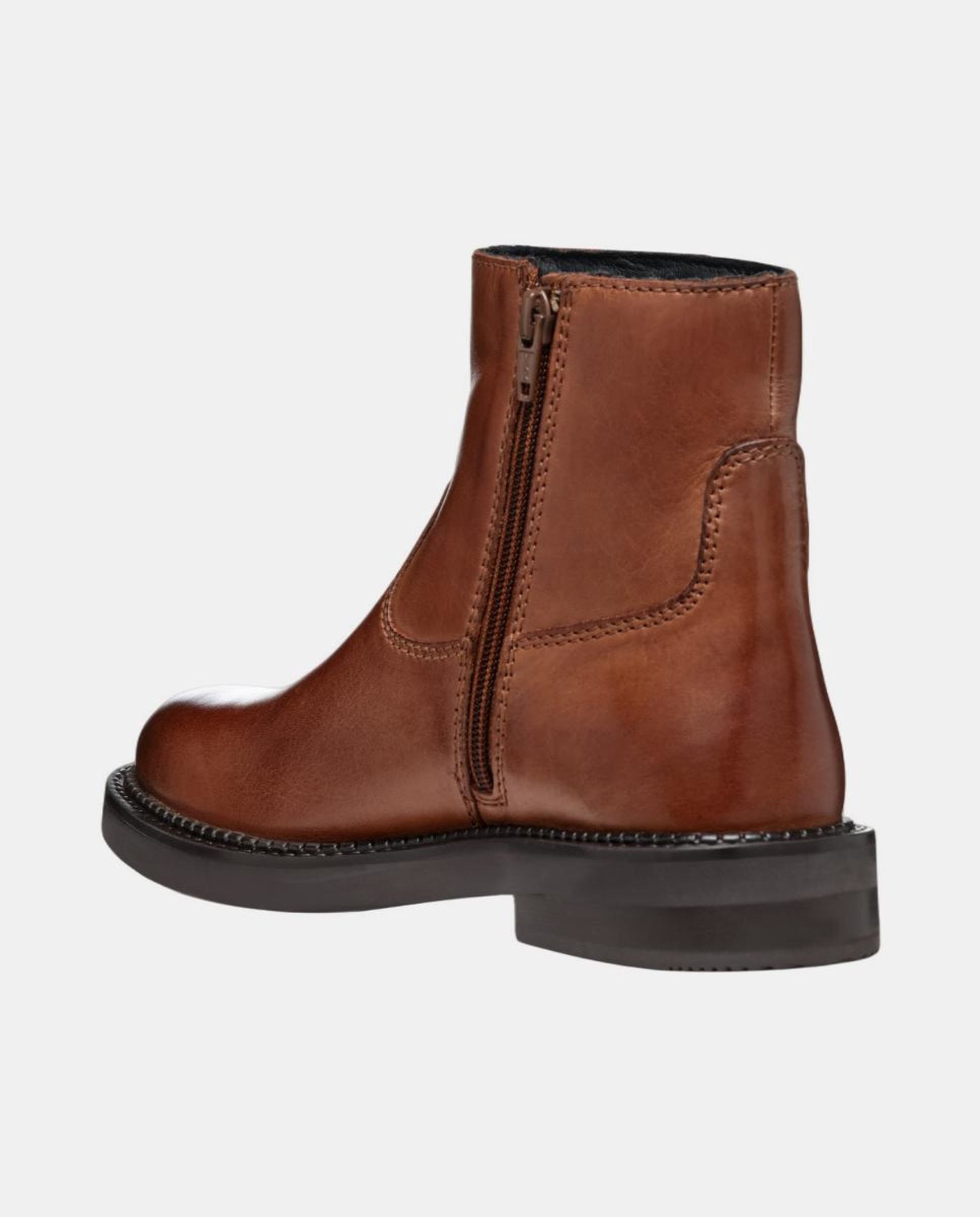 Botins Transpiráveis com Salto Baixo Couro-9