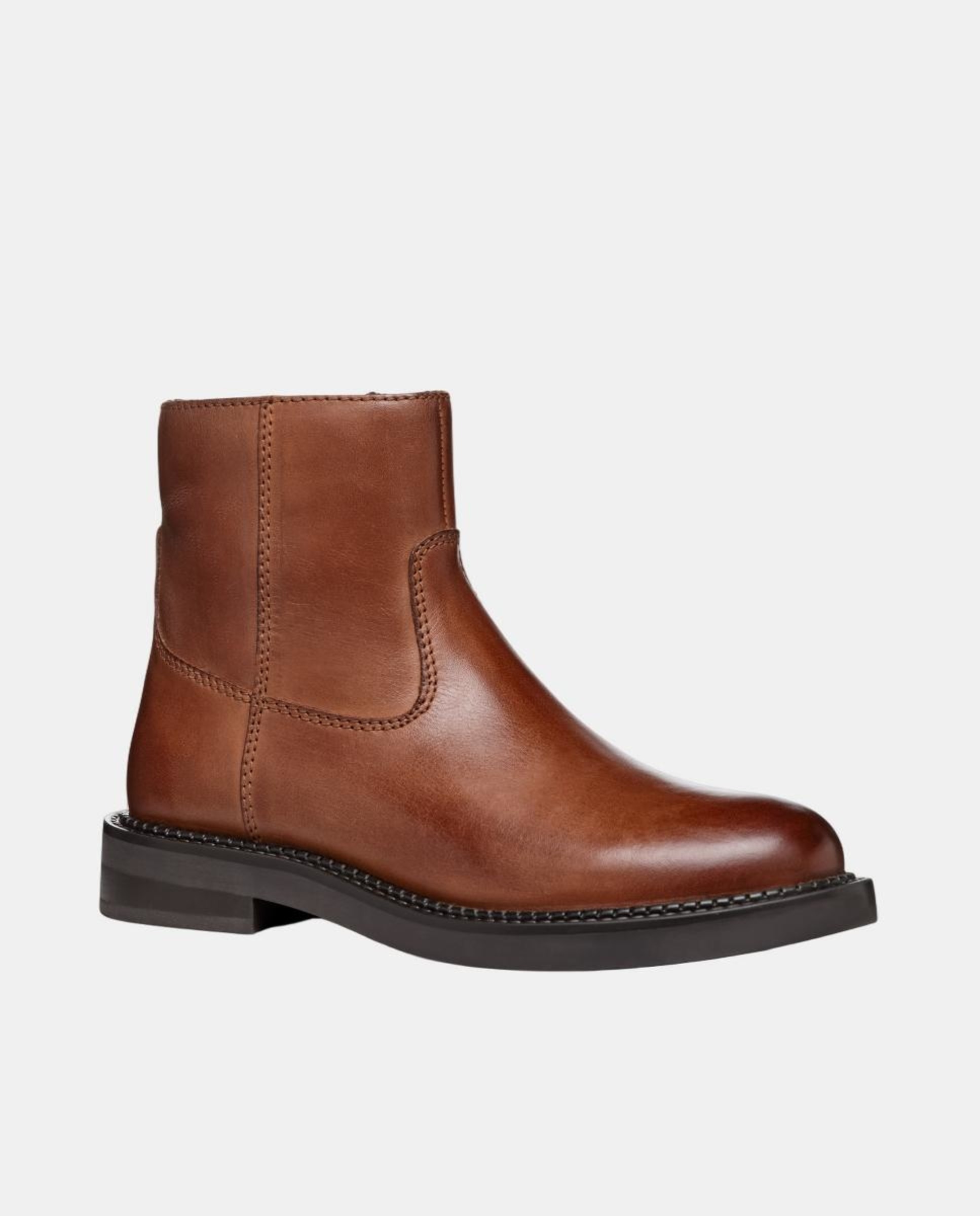 Botins Transpiráveis com Salto Baixo Couro-6