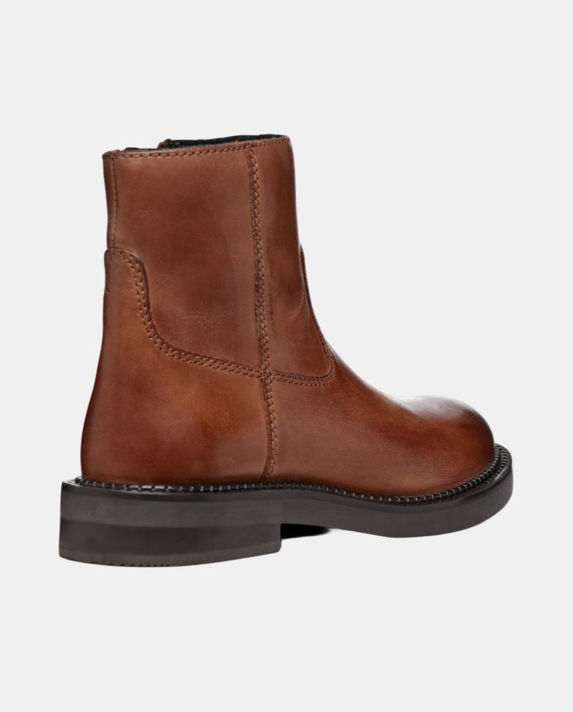 Botins Transpiráveis com Salto Baixo Couro-3
