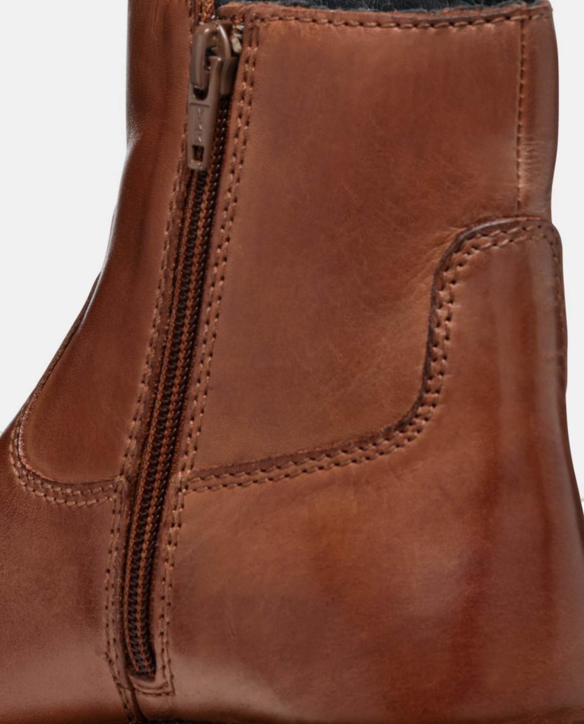 Botins Transpiráveis com Salto Baixo Couro-2