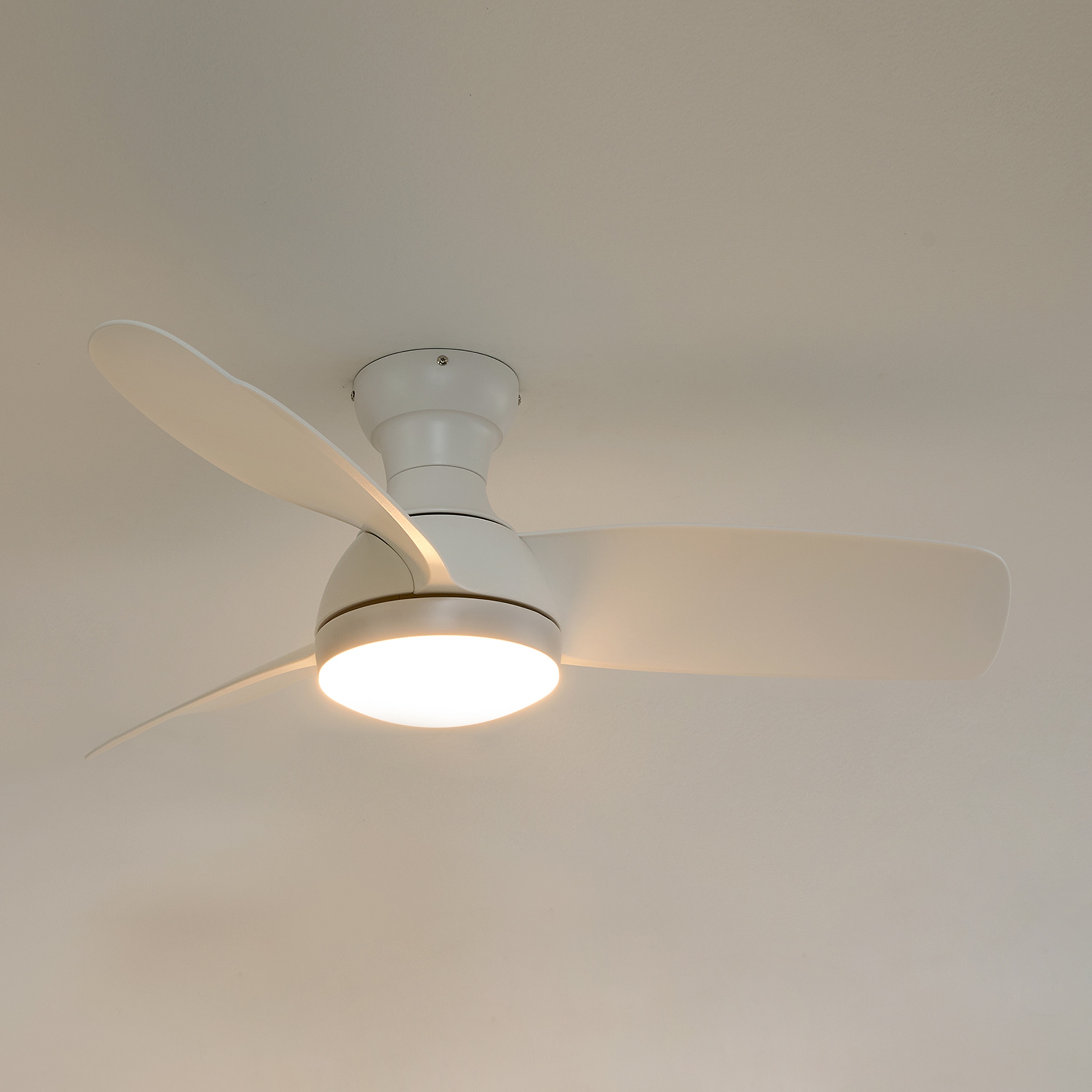 Ventoinha de Teto com Luz LED e Motor DC Fornells - Branco Branco-5