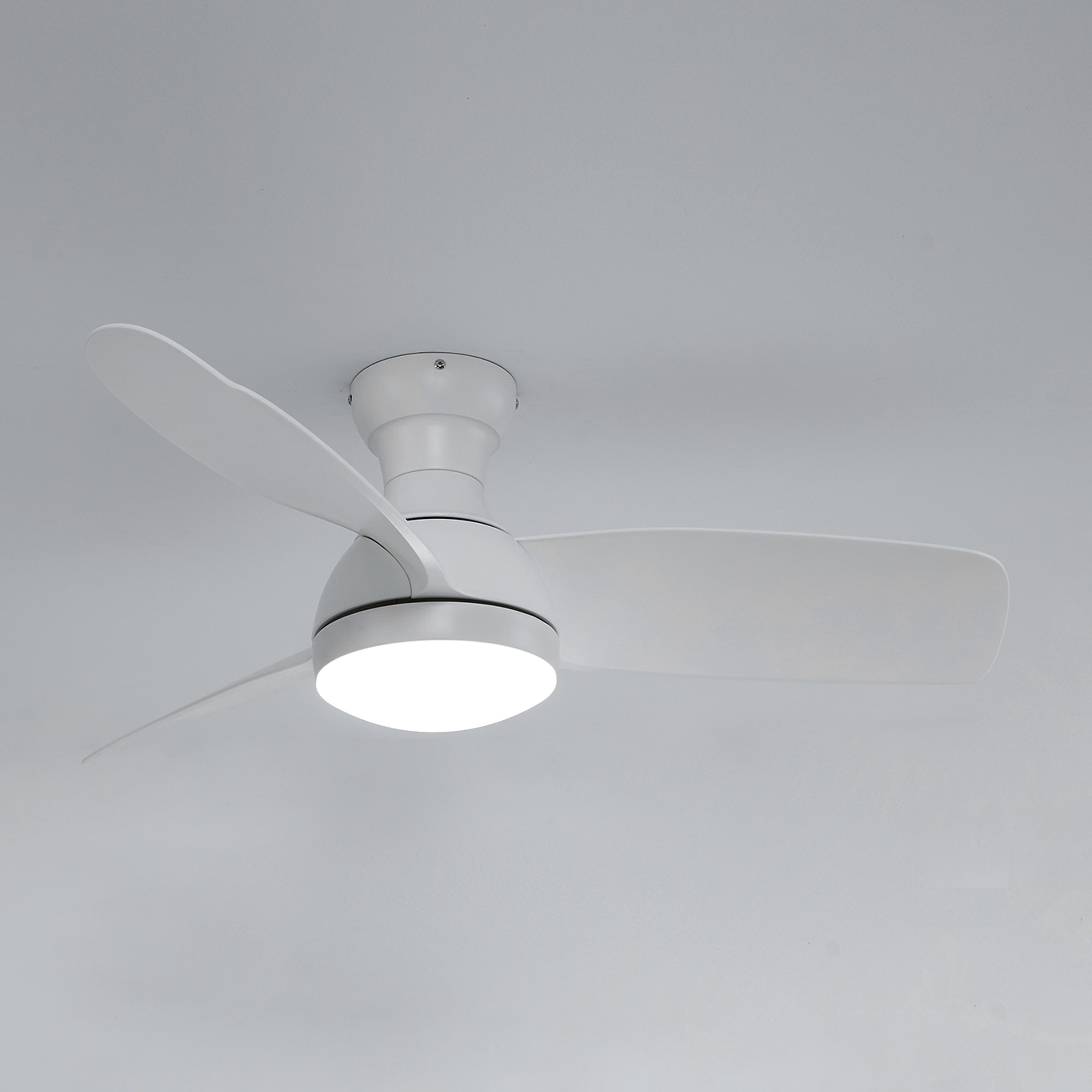 Ventoinha de Teto com Luz LED e Motor DC Fornells - Branco Branco-3