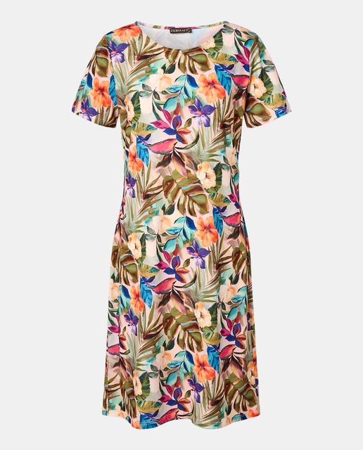 Imagem 0 de Vestido estampado com manga curta