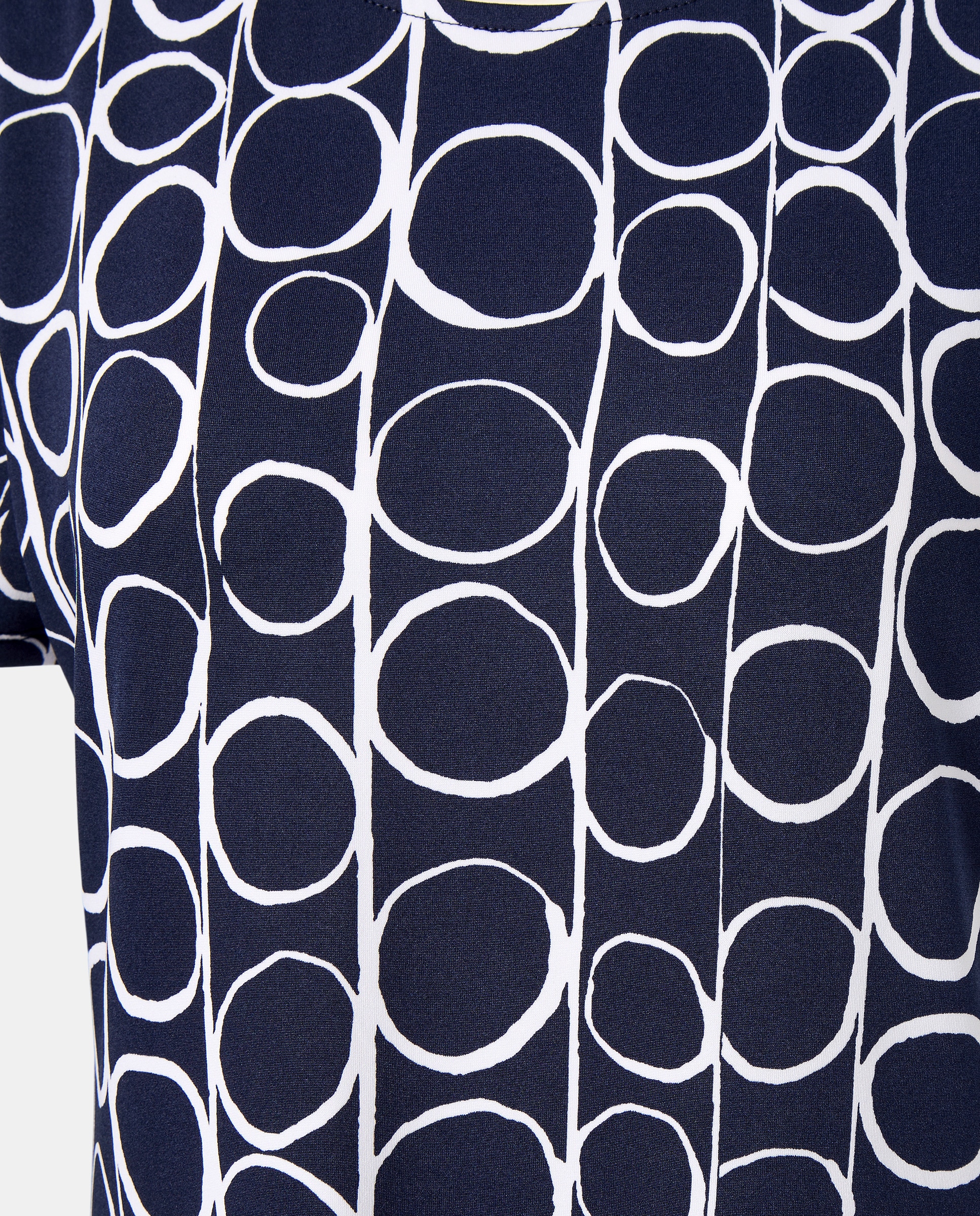 Vestido estampado com manga curta Azul-marinho-2