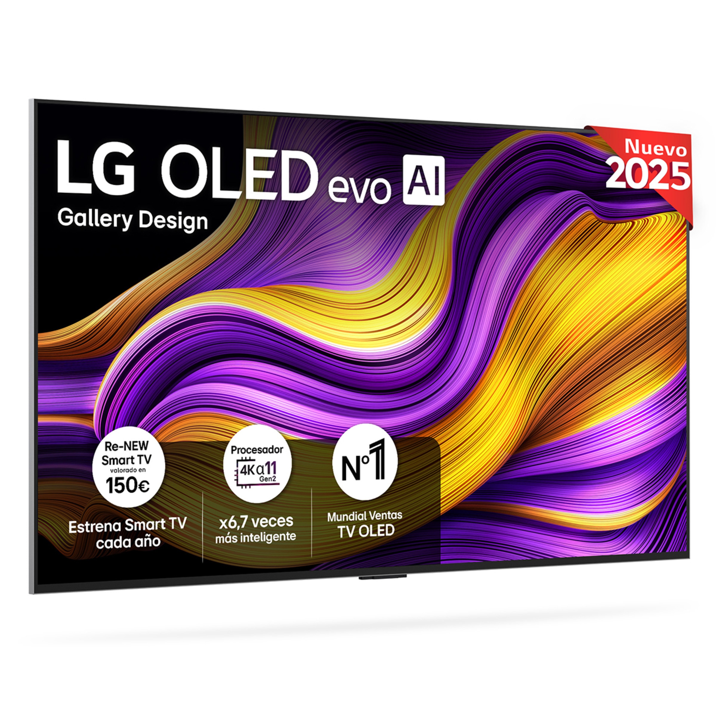 TV OLED evo AI G5 139cm (55") LG OLED55G55LW, Smart TV 4K, soporte pared incluido Negro-1