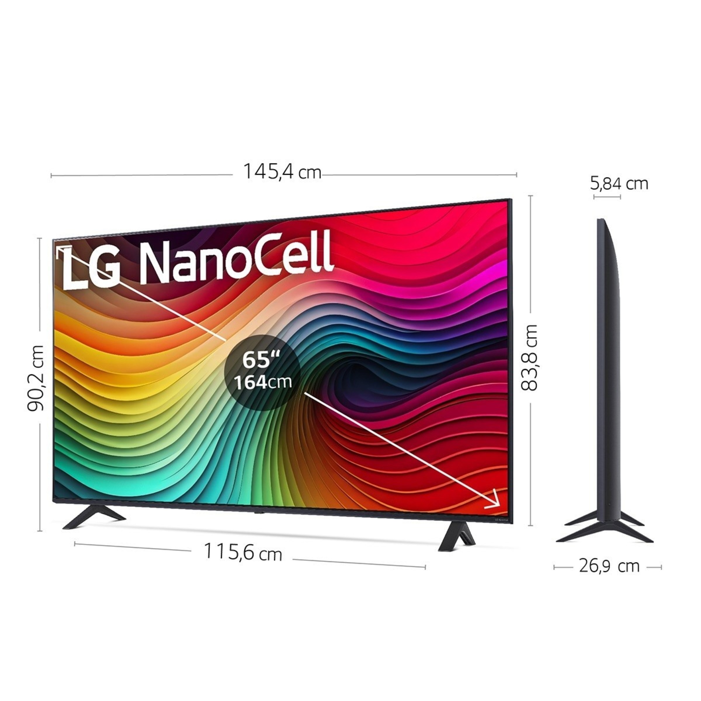 TV LED 65" LG 65NANO81T6A NanoCell, 4K, Smart TV, WebOS24 Preto / Castanho-2
