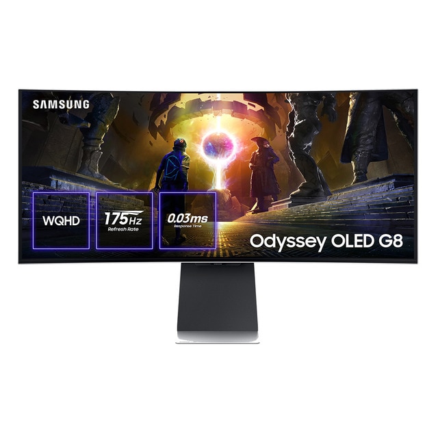 Imagen 0 de Monitor PC Gaming curvo 86,3cm (34") Samsung Odyssey OLED G8 LS34DG850SUXEN, 175Hz, Ultra Wide QHD 21:9, FreeSync Premium Pro