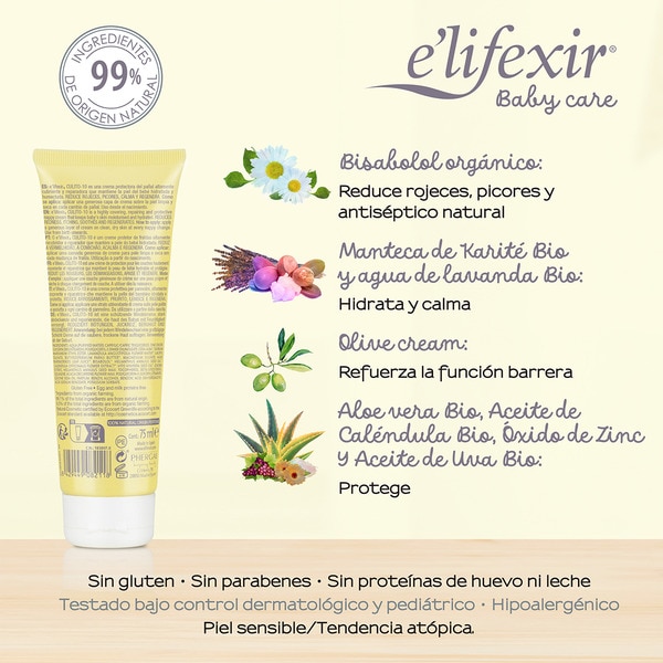 Baby Care Culito-10 crema protectora de pañal para piel sensible tube 75 ml reduce rojeces, picores, calma y regenera