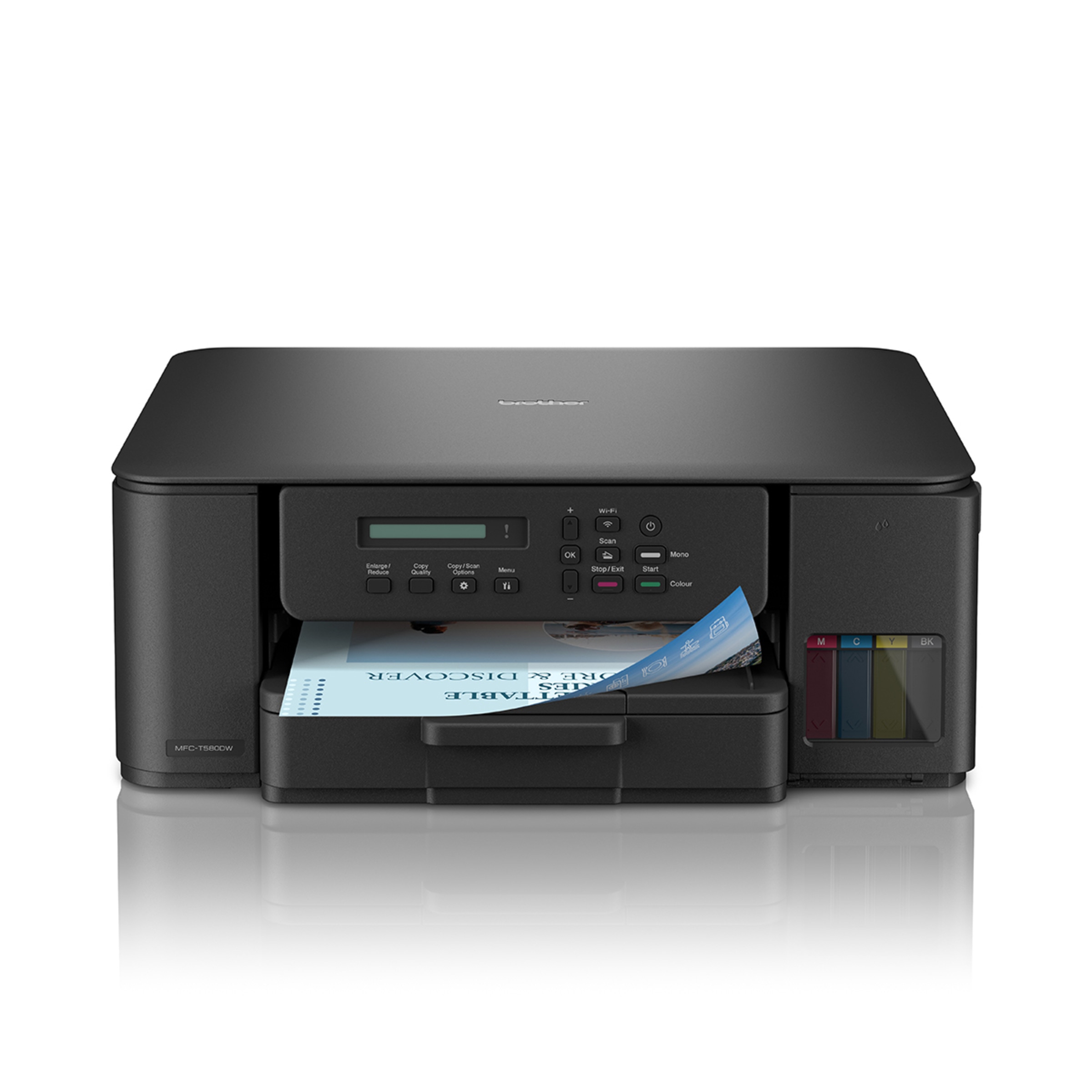 Impresora multifunción rellenable tinta Brother DCP-T580DW, Wi-Fi Negro-1