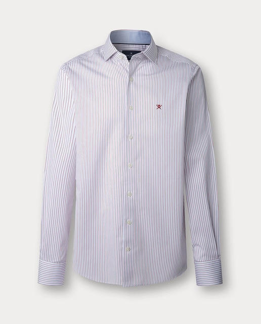 Imagem 0 de Camisa de Algodão Classic Fit às Riscas Bicolor Tamanhos Grandes