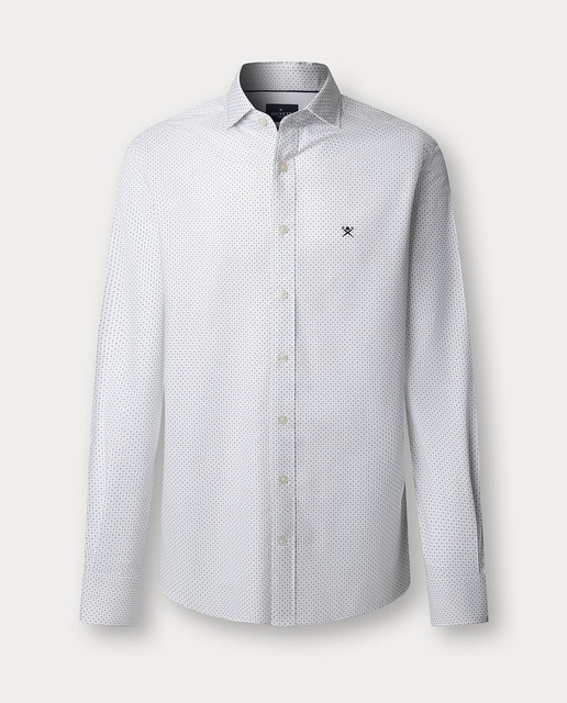 Imagem 0 de Camisa Oxford Classic Fit com Mini Estampado Geométrico Tamanhos Grandes