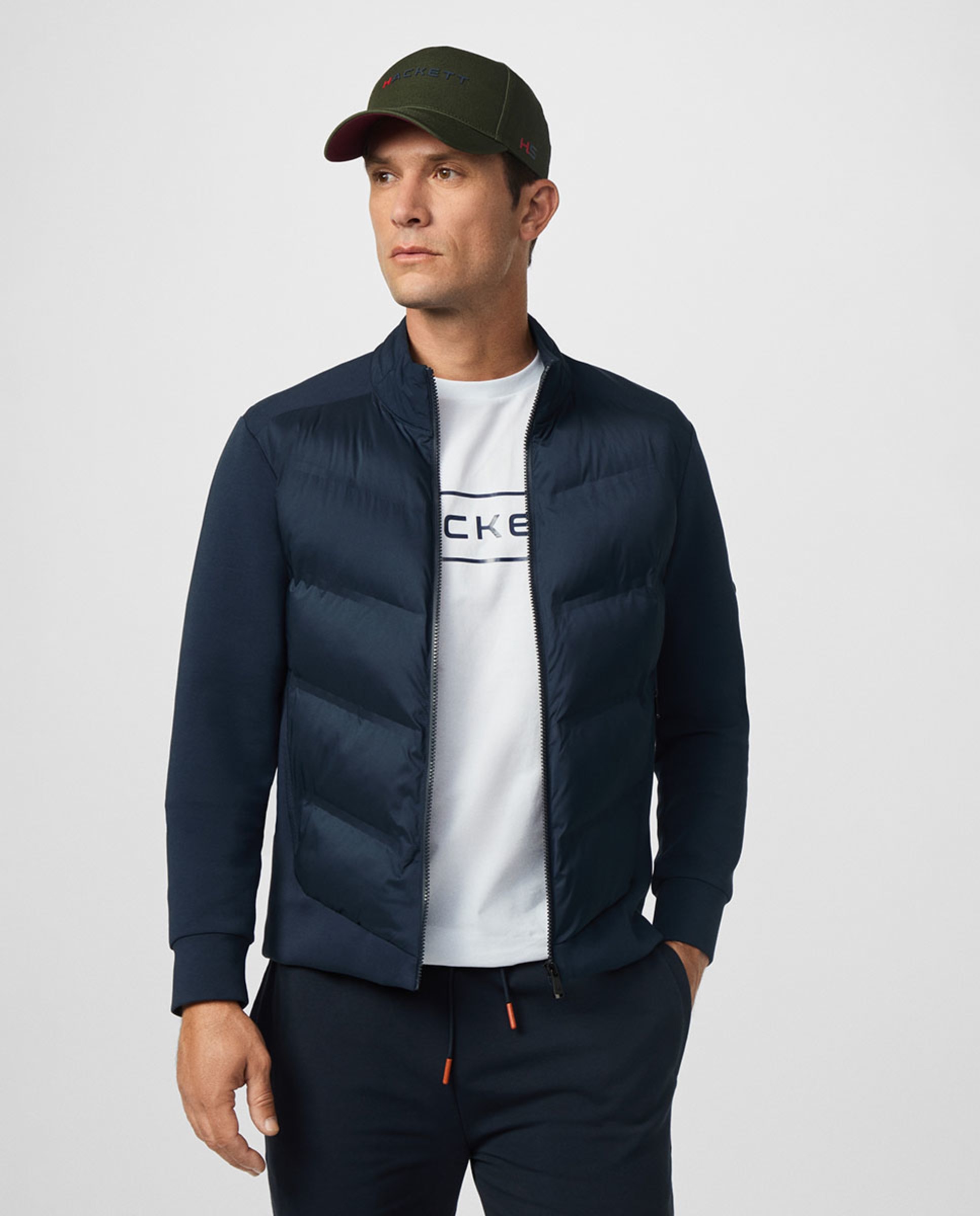 Sweatshirt Híbrida com Fecho de Correr Tamanhos Grandes Azul-1