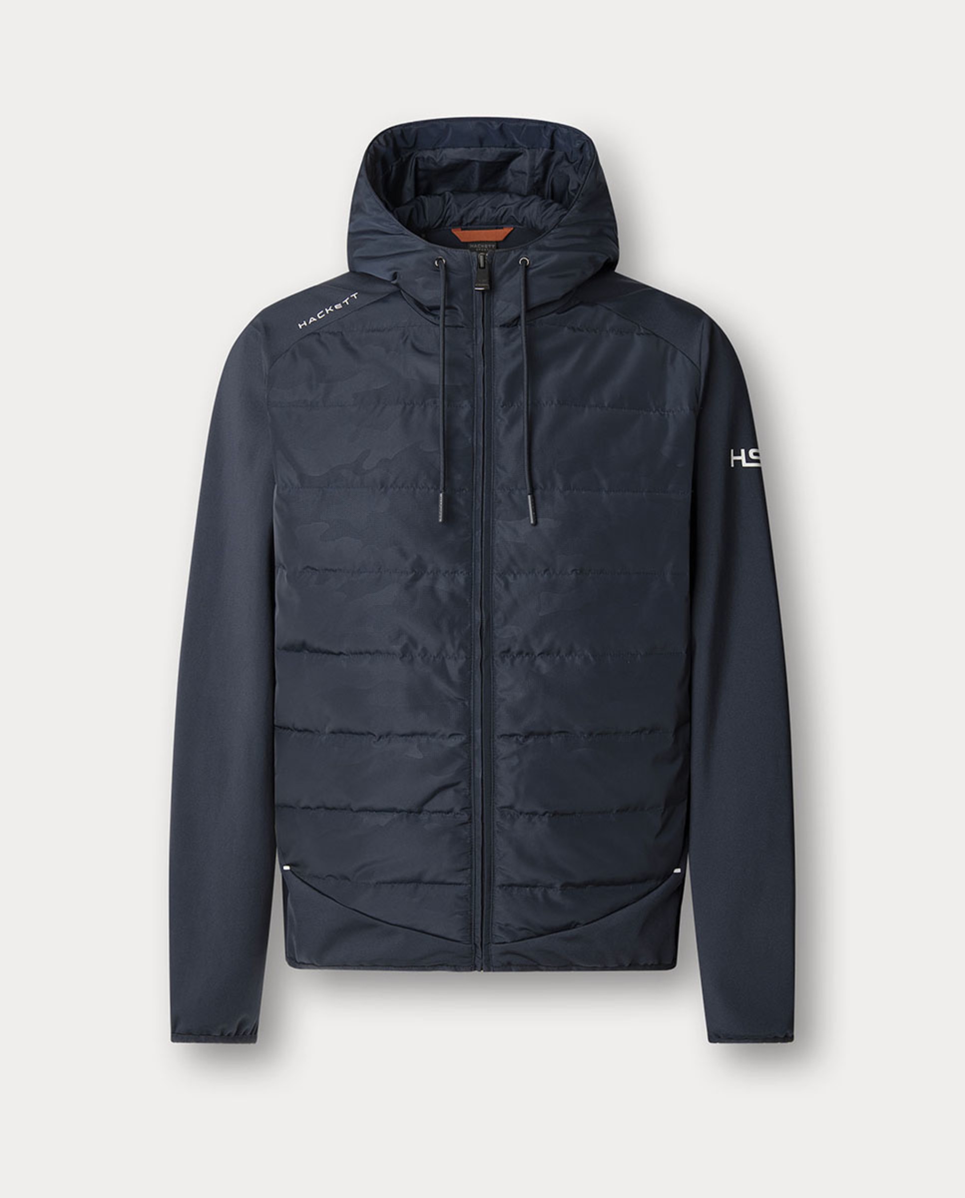 Sweatshirt Híbrida com Fecho de Correr e Estampado de Camuflagem Tamanhos Grandes Azul-1
